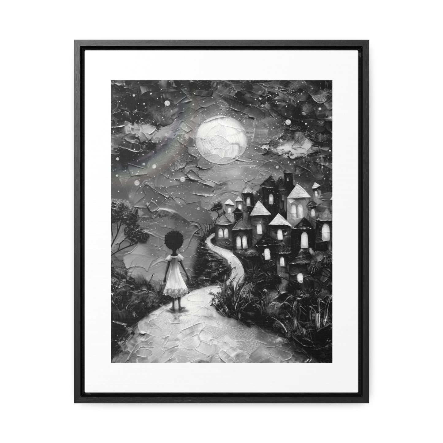 Path to Abundance I - Framed Canvas b&w Wall Art
