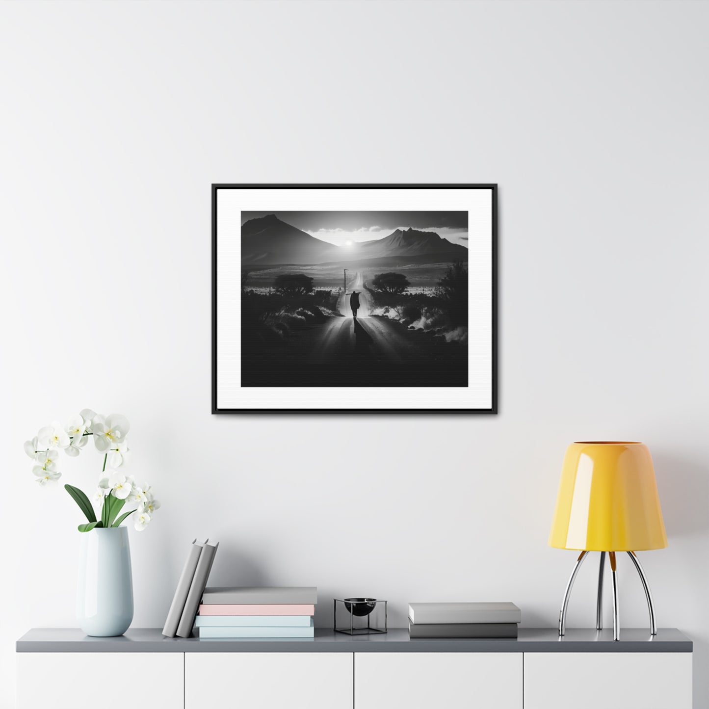 'Not without purpose' - Framed Canvas b&w Wall Art