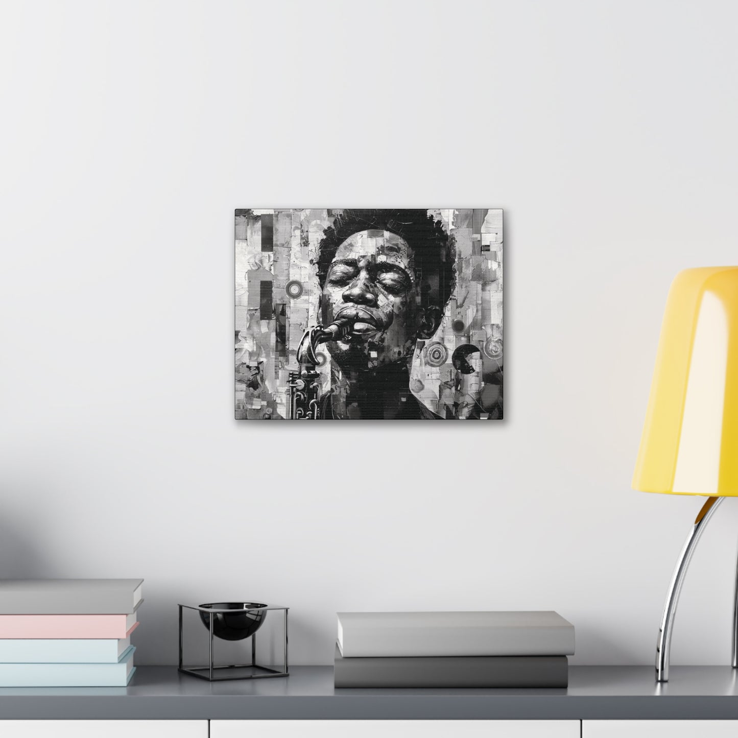 Soul of the Sax - Canvas b&w Wall Art