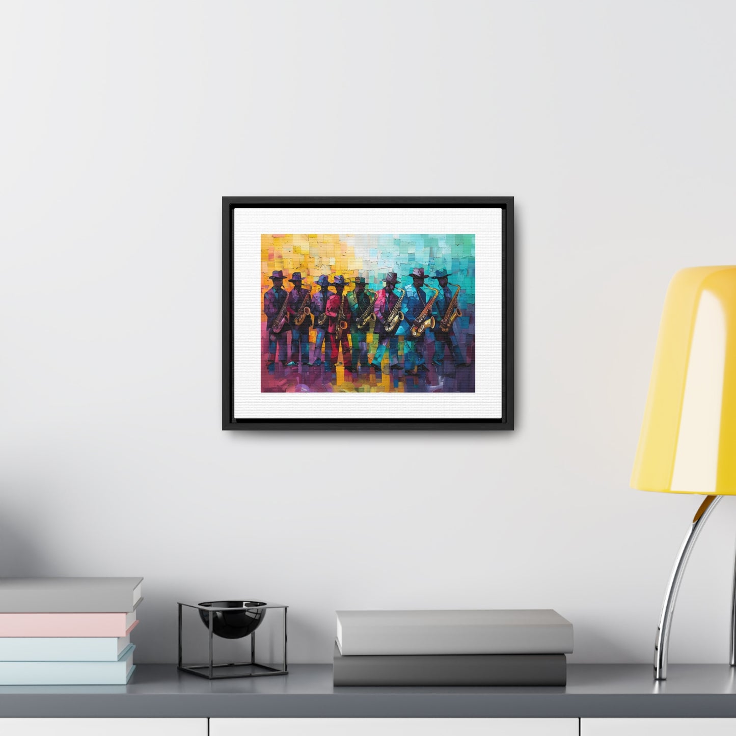 Sax Clan Harmony - Framed Canvas Wall Art