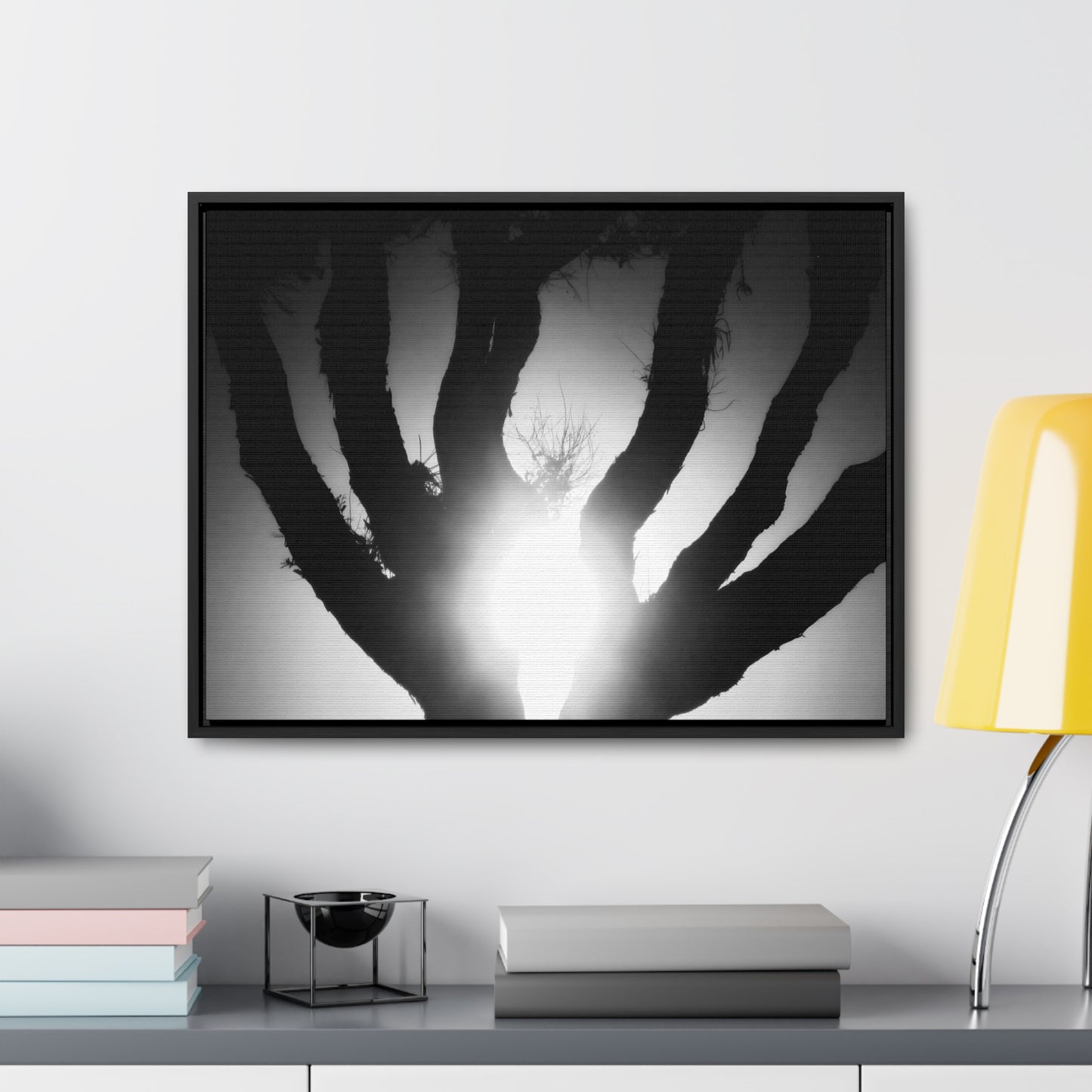 De-Light in the Heart of the Soul - Framed Canvas b&w Photography