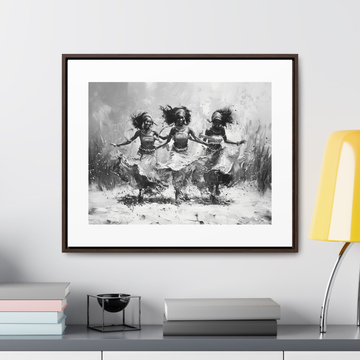 Windswept Rhythm - Framed Canvas b&w Wall Art