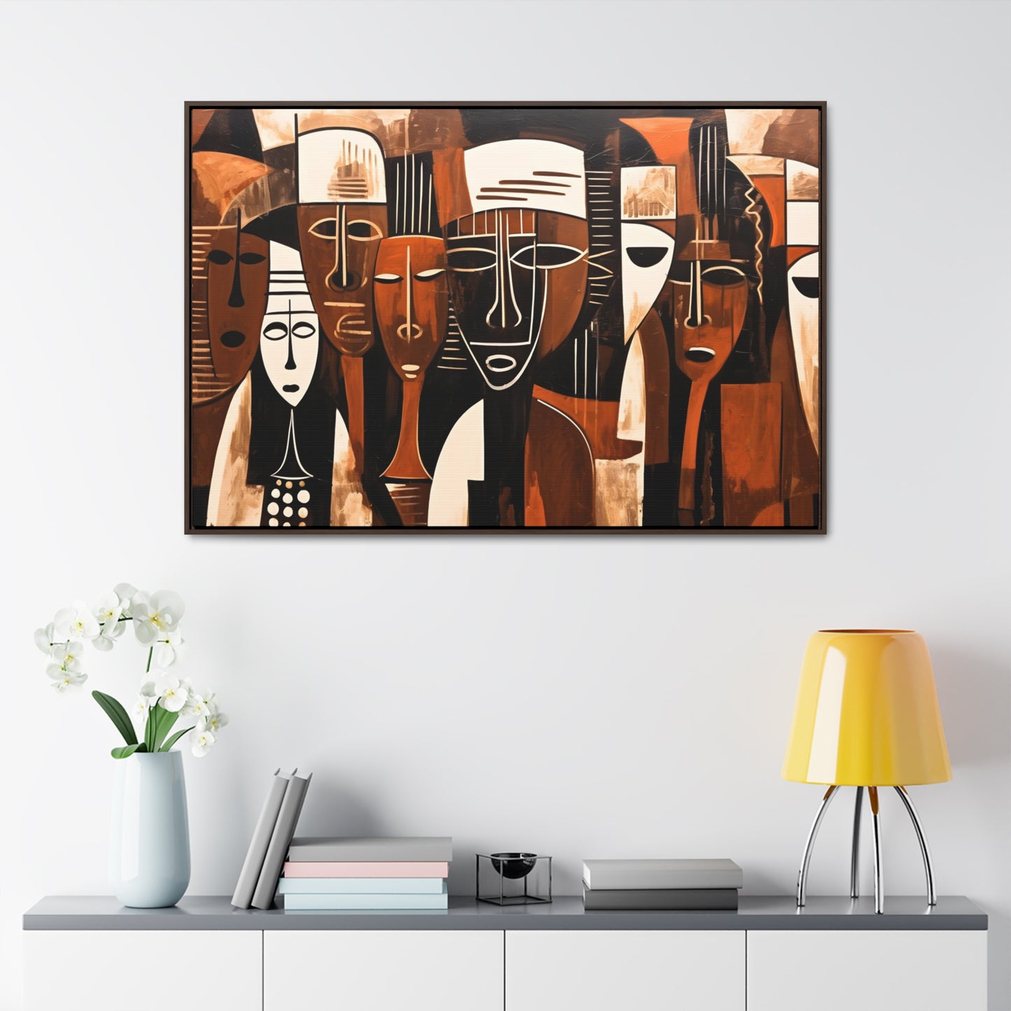Ancestral Legacy on Ethnic Guise - Framed Canvas Wall Art