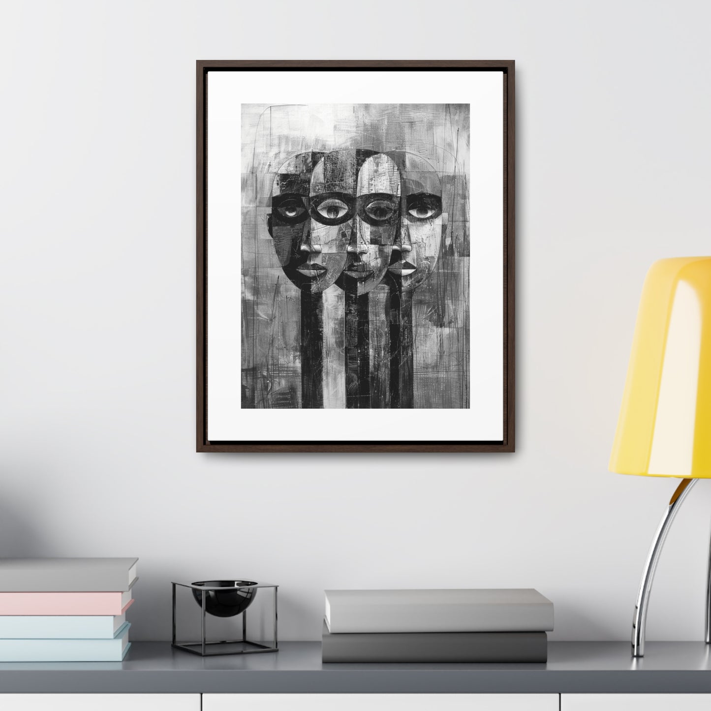Beneath the Veil - Framed Canvas b&w Wall Art