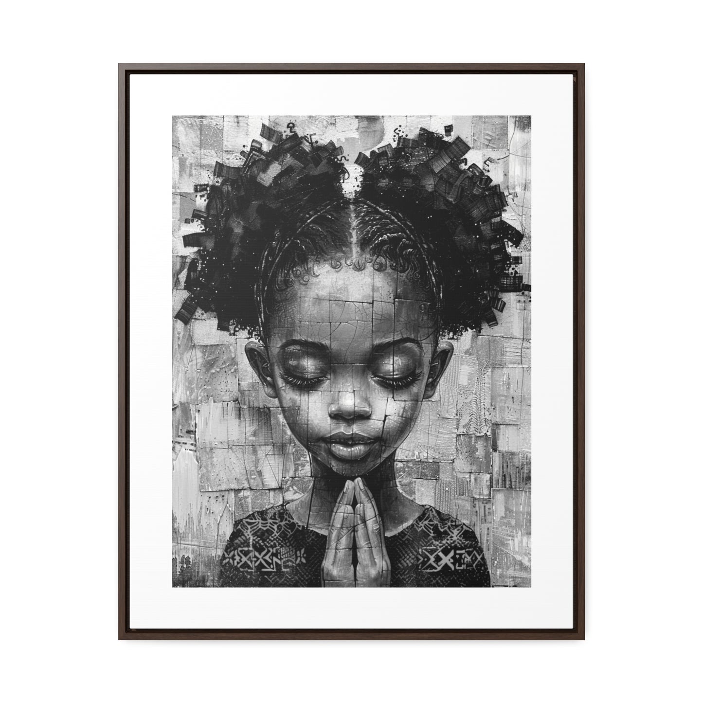 Whispers of Hope - Framed Canvas b&w Wall Art