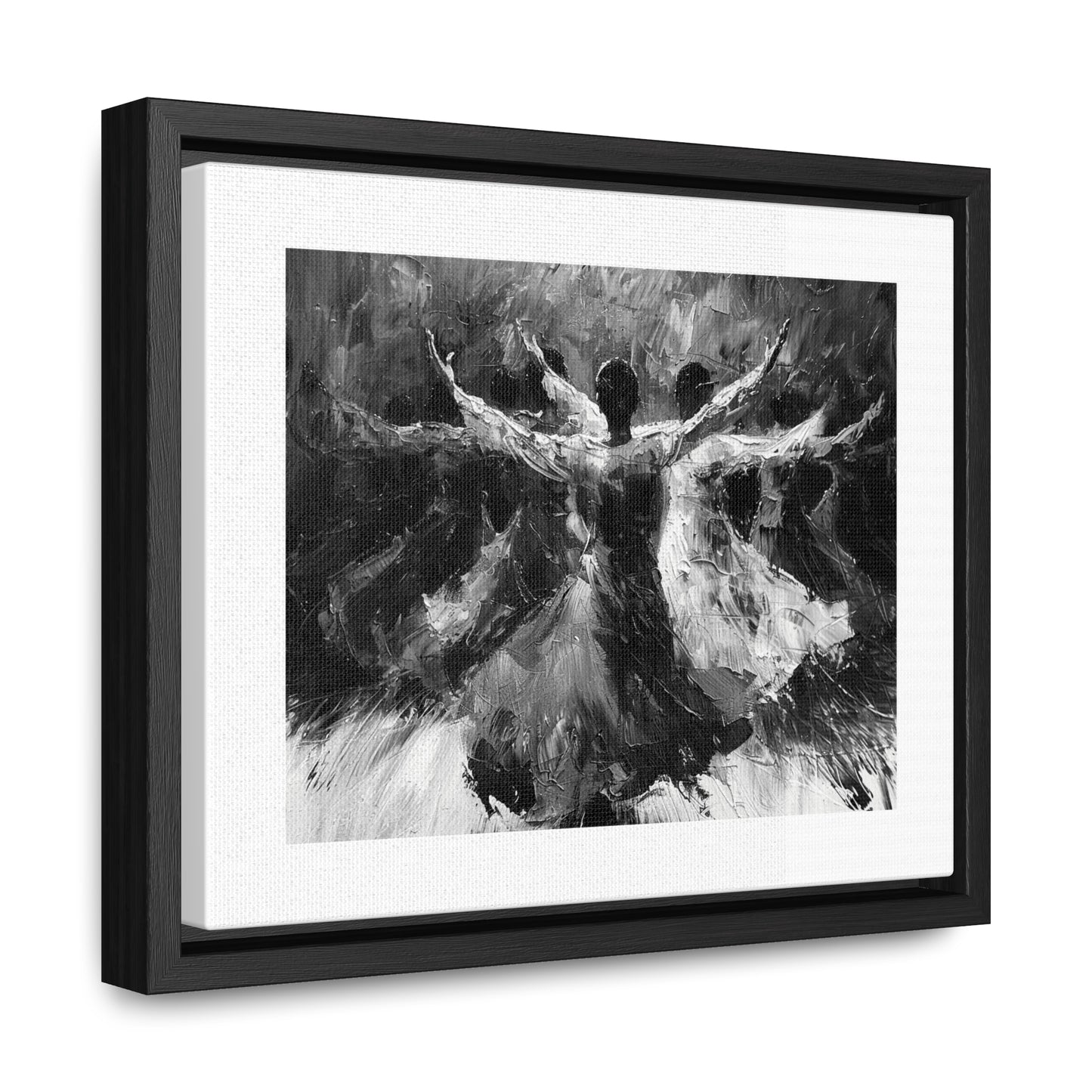 Hearts Wide and Lifted - Framed Canvas b&w Wall Art