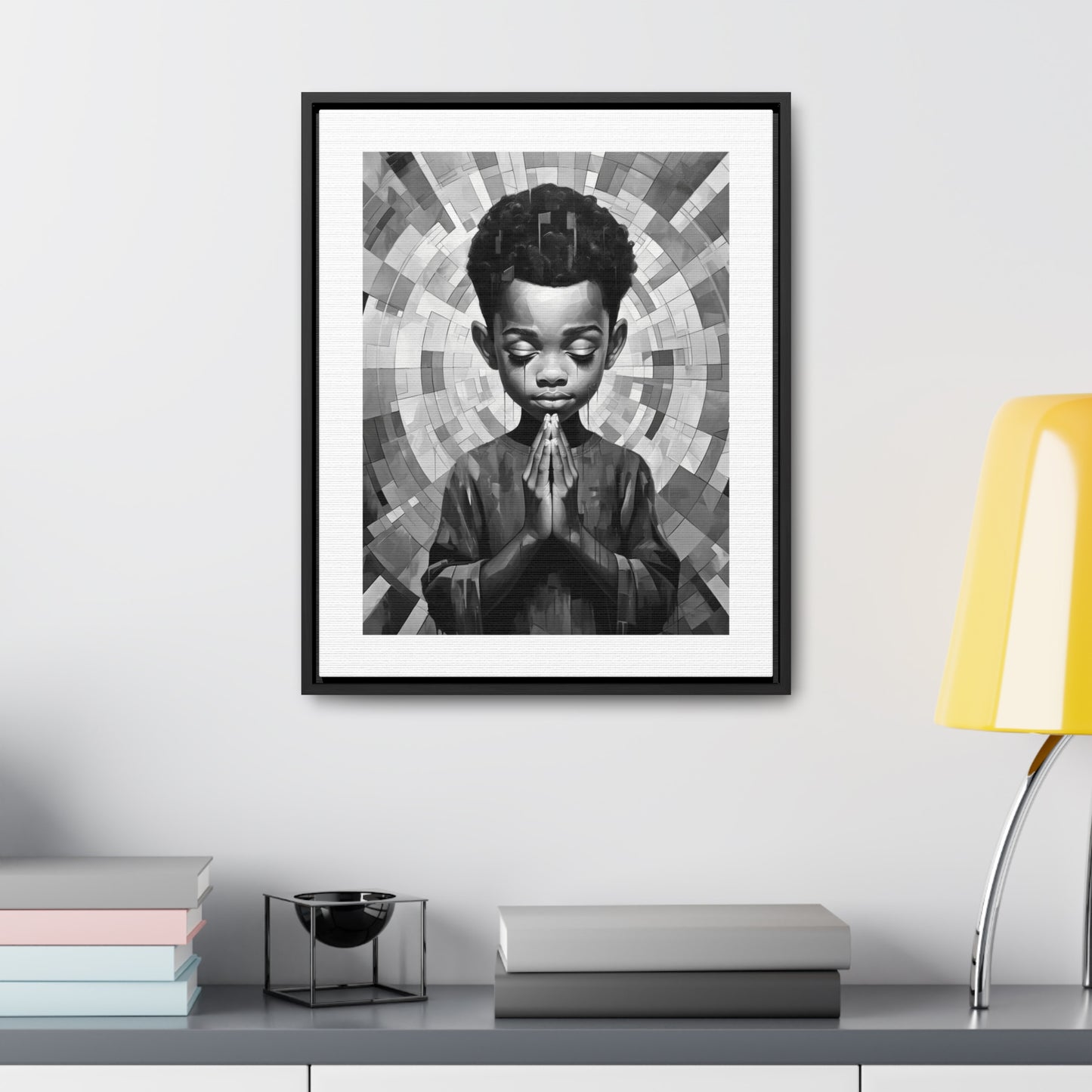 Radiance of Grace - Framed Canvas b&w Wall Art