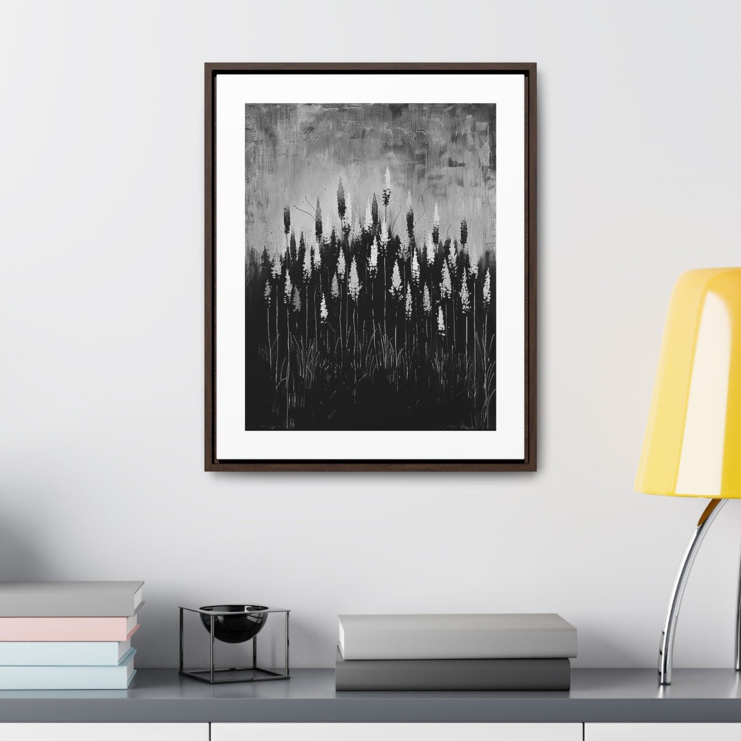 The Calm Before the Bloom - Framed Canvas b&w Wall Art