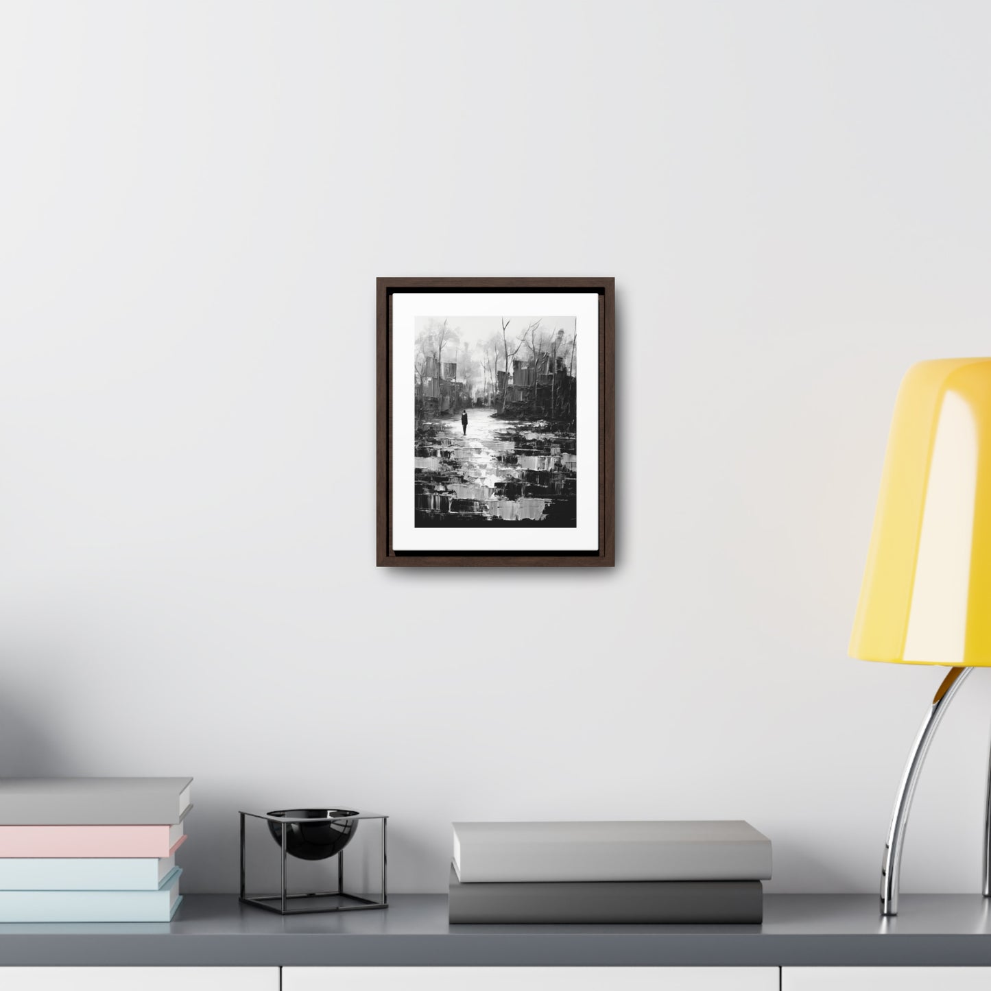 Solitude's Wisdom - Framed Canvas b&w Wall Art