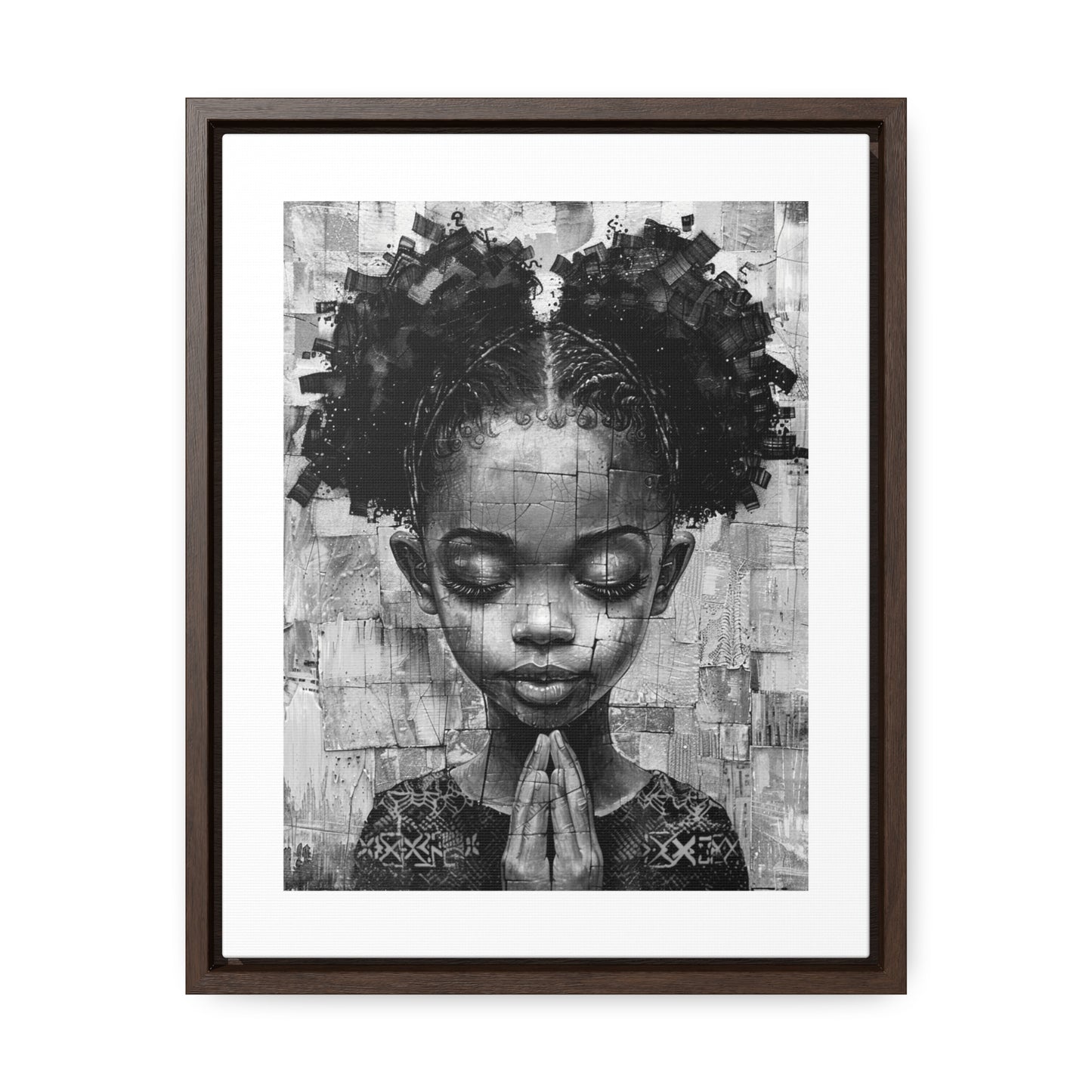 Whispers of Hope - Framed Canvas b&w Wall Art