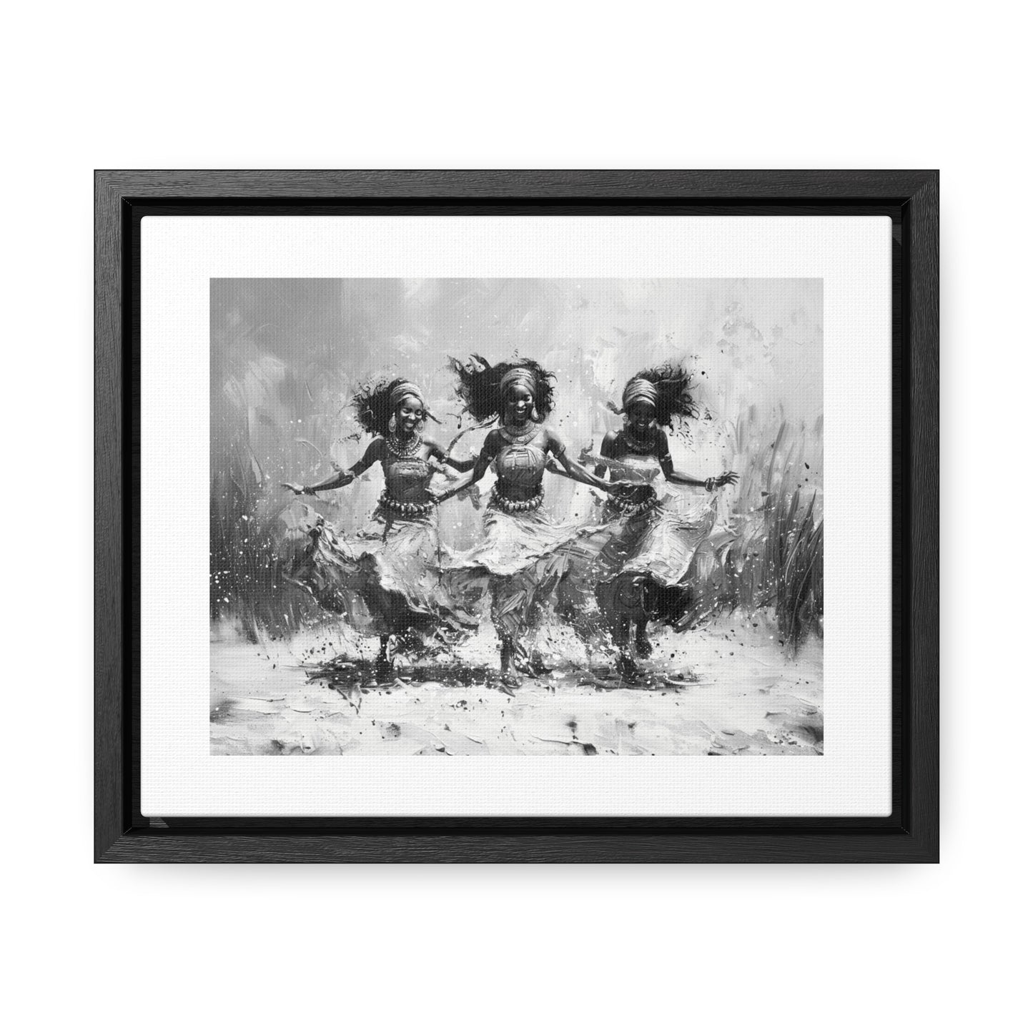 Windswept Rhythm - Framed Canvas b&w Wall Art