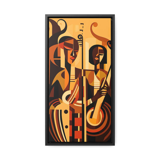 The Melodic Duo - Framed Canvas Wall Art