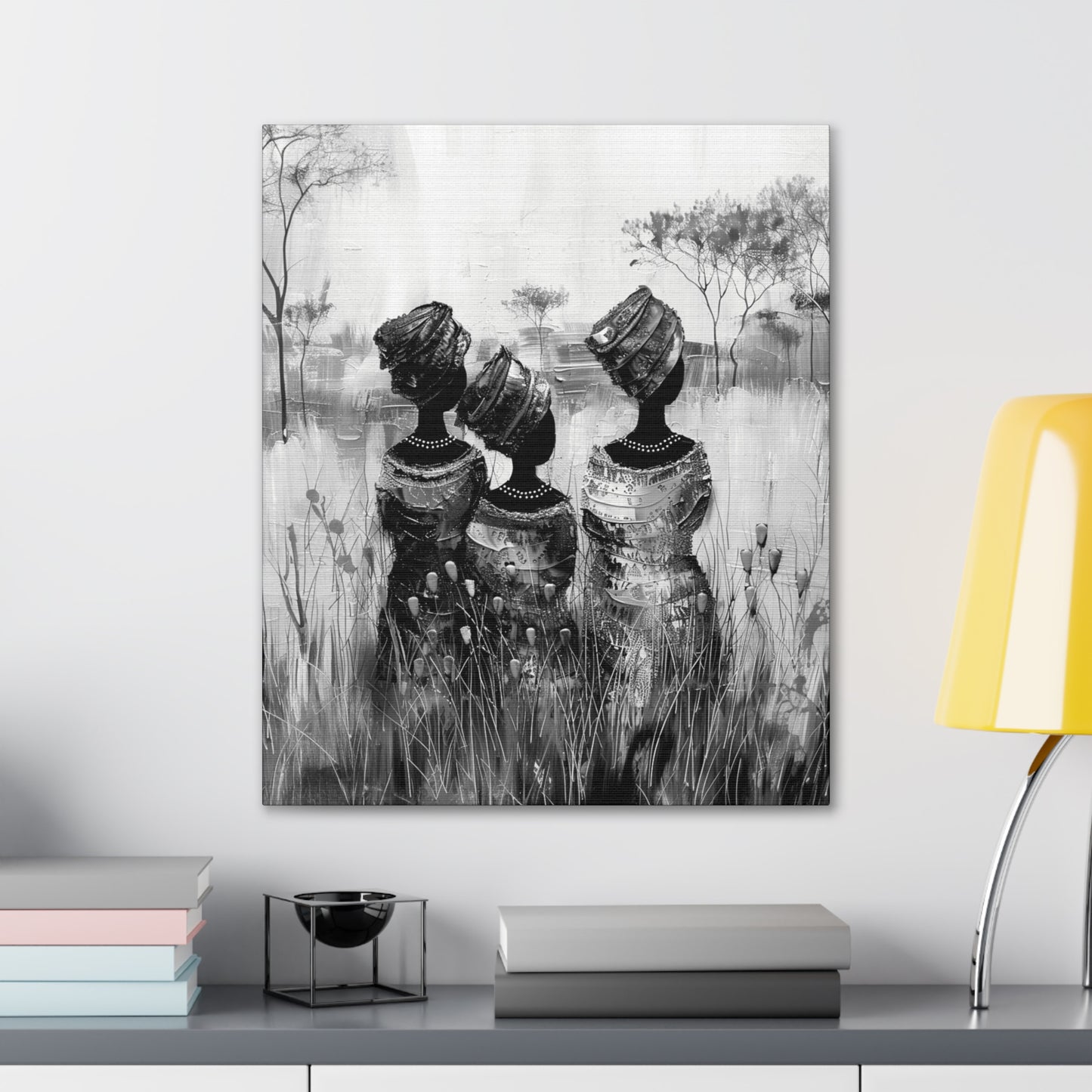 Sisters of the Savannah - Canvas b&w Wall Art