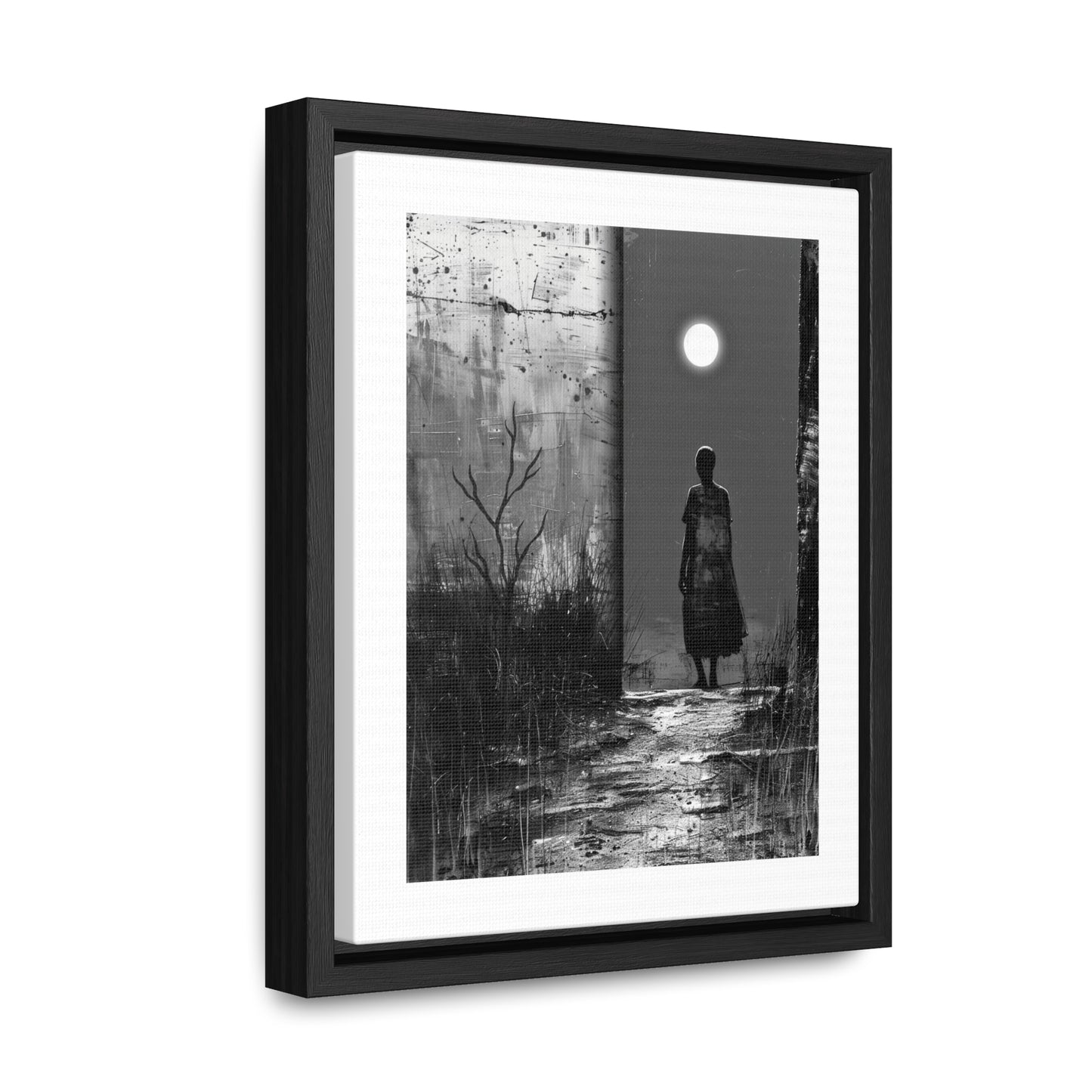 Turned the Corner - Framed Canvas b&w Wall Art