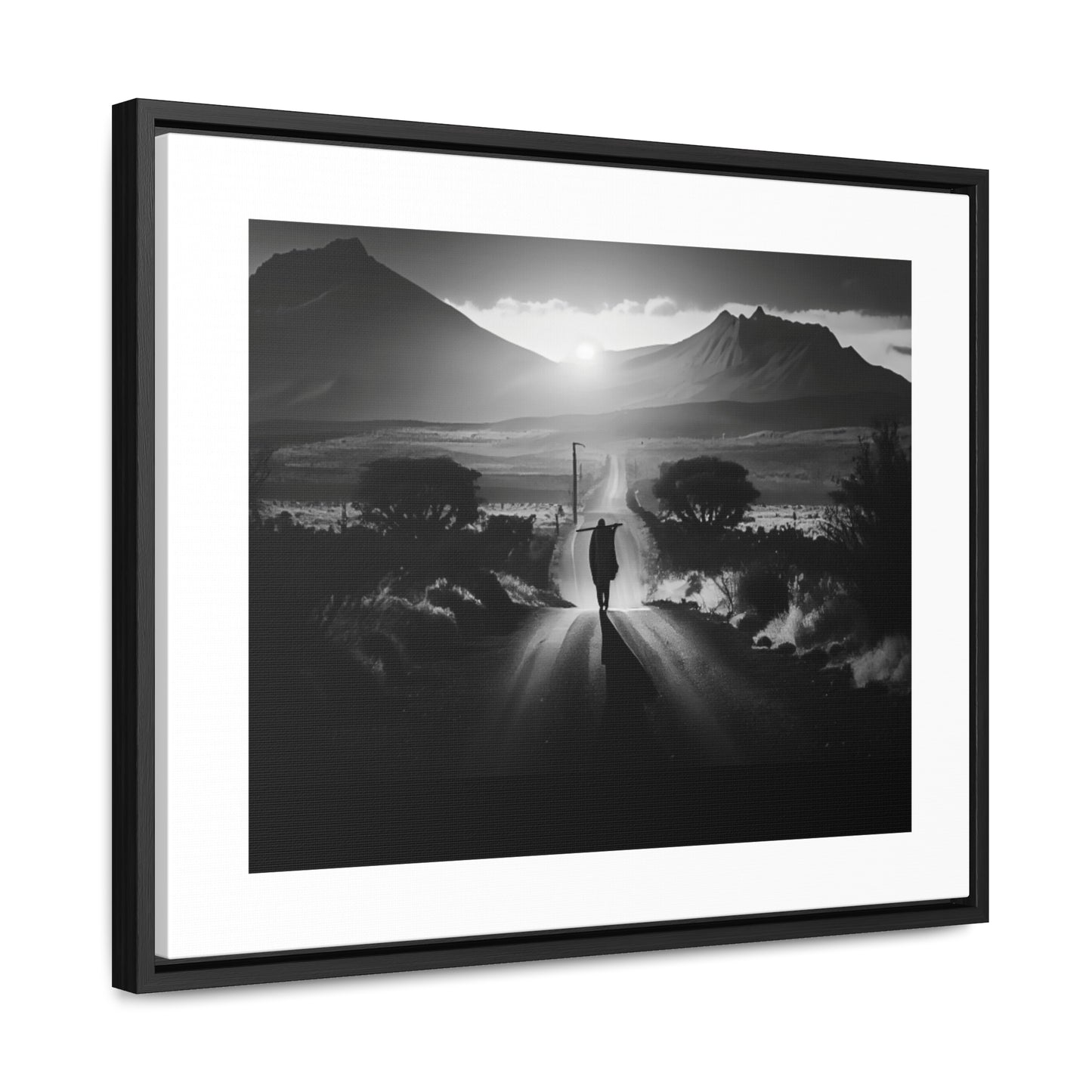 'Not without purpose' - Framed Canvas b&w Wall Art