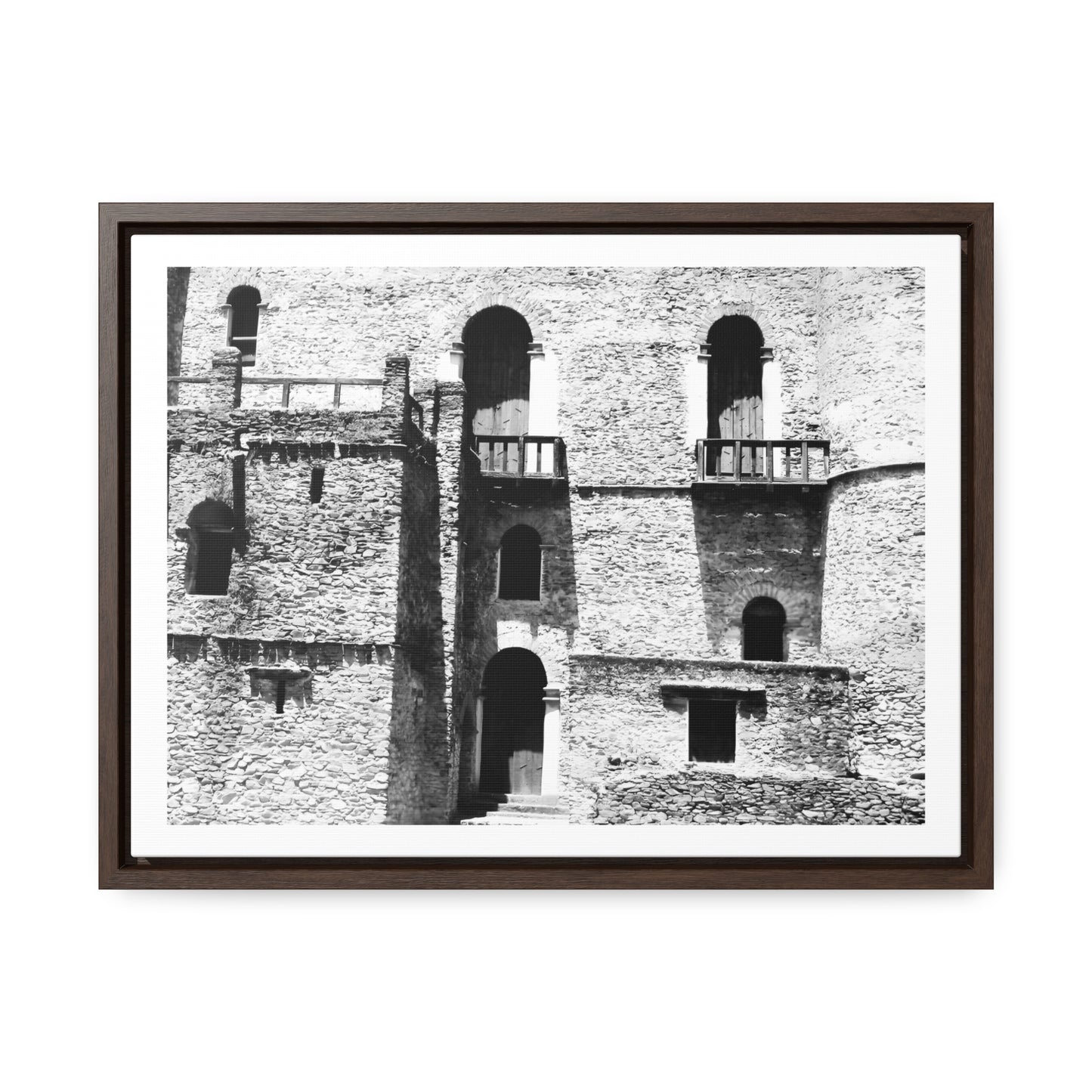 Whispers in Stone - Framed Canvas Photography b&w