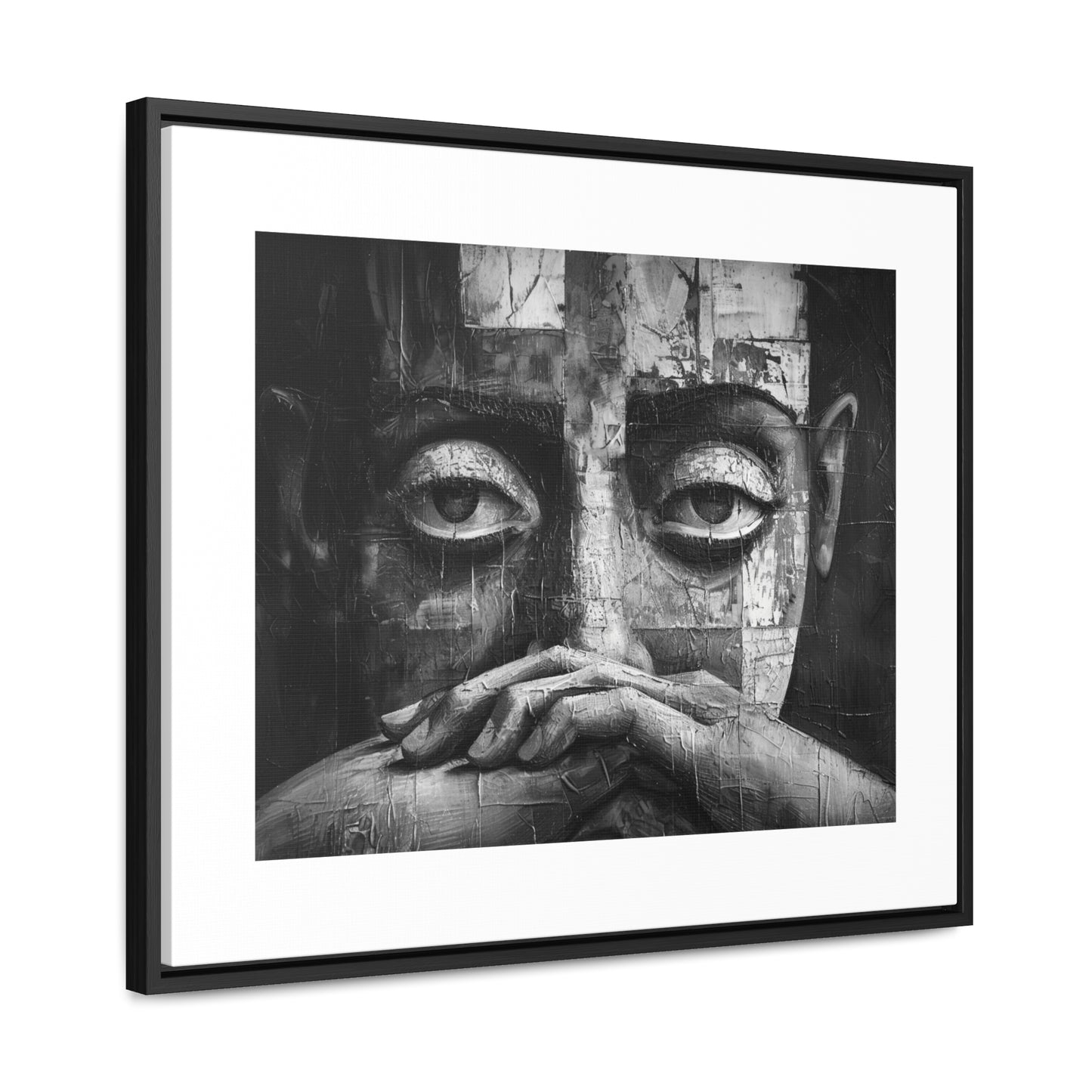 Silent Contemplation - Framed Canvas b&w Wall Art
