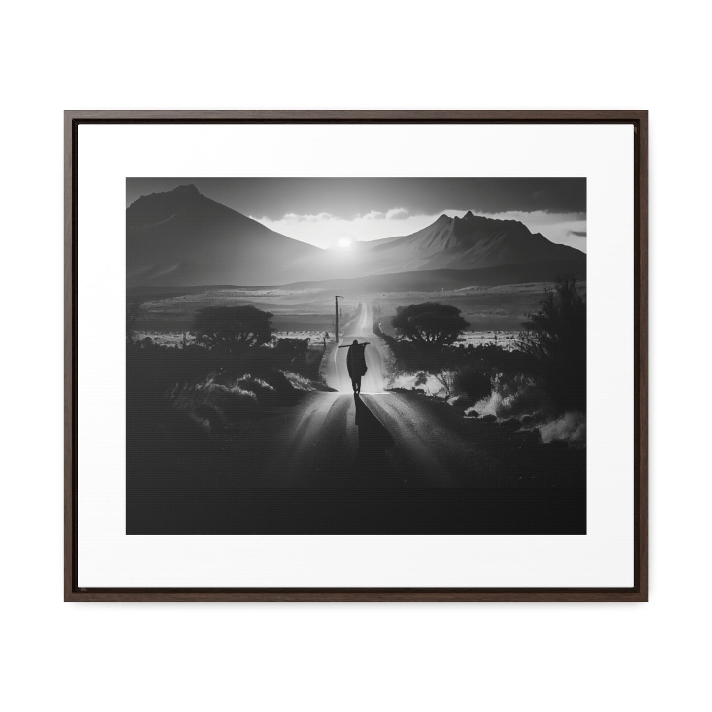 'Not without purpose' - Framed Canvas b&w Wall Art