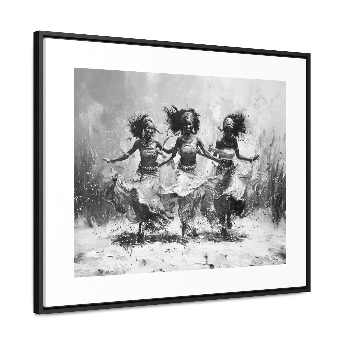 Windswept Rhythm - Framed Canvas b&w Wall Art