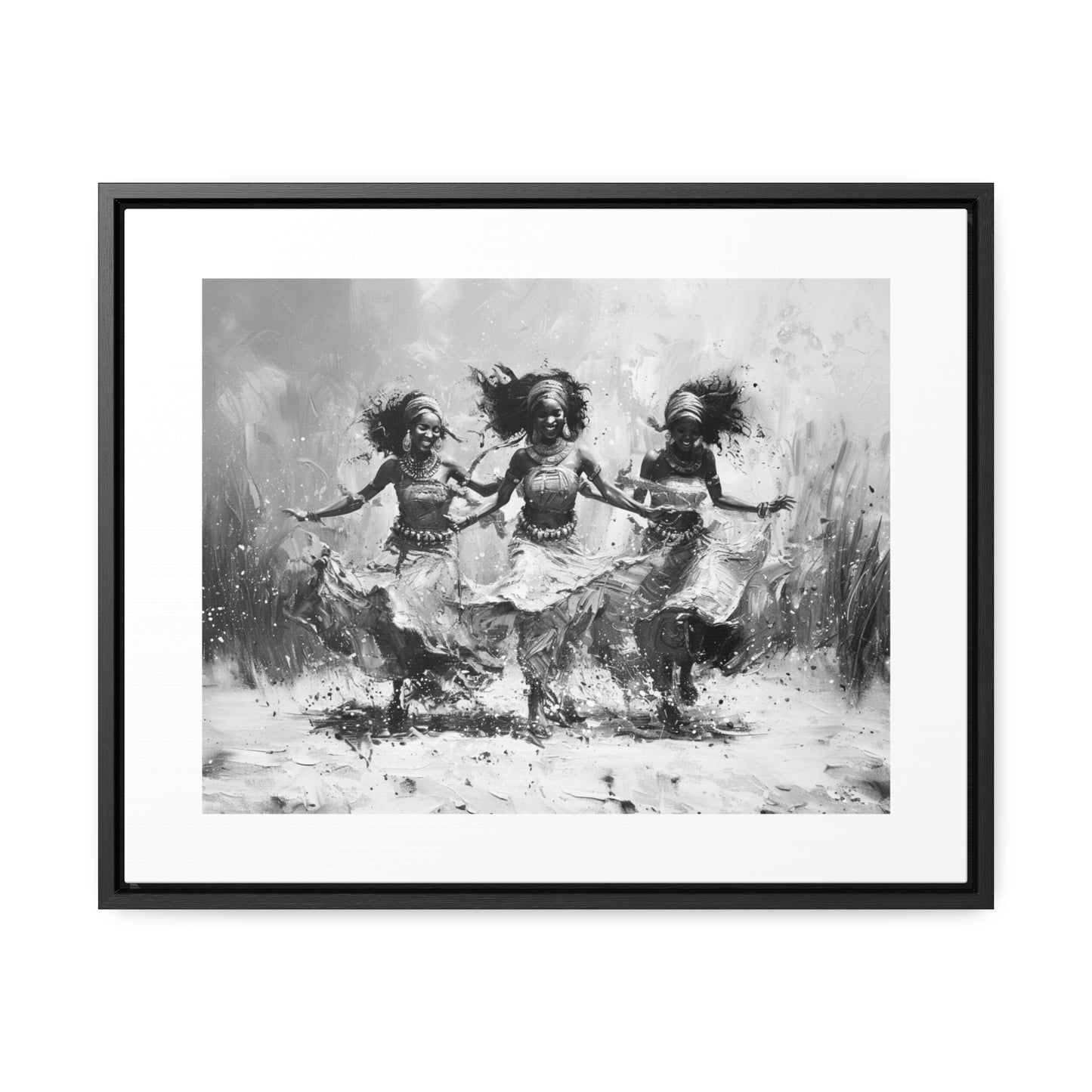 Windswept Rhythm - Framed Canvas b&w Wall Art