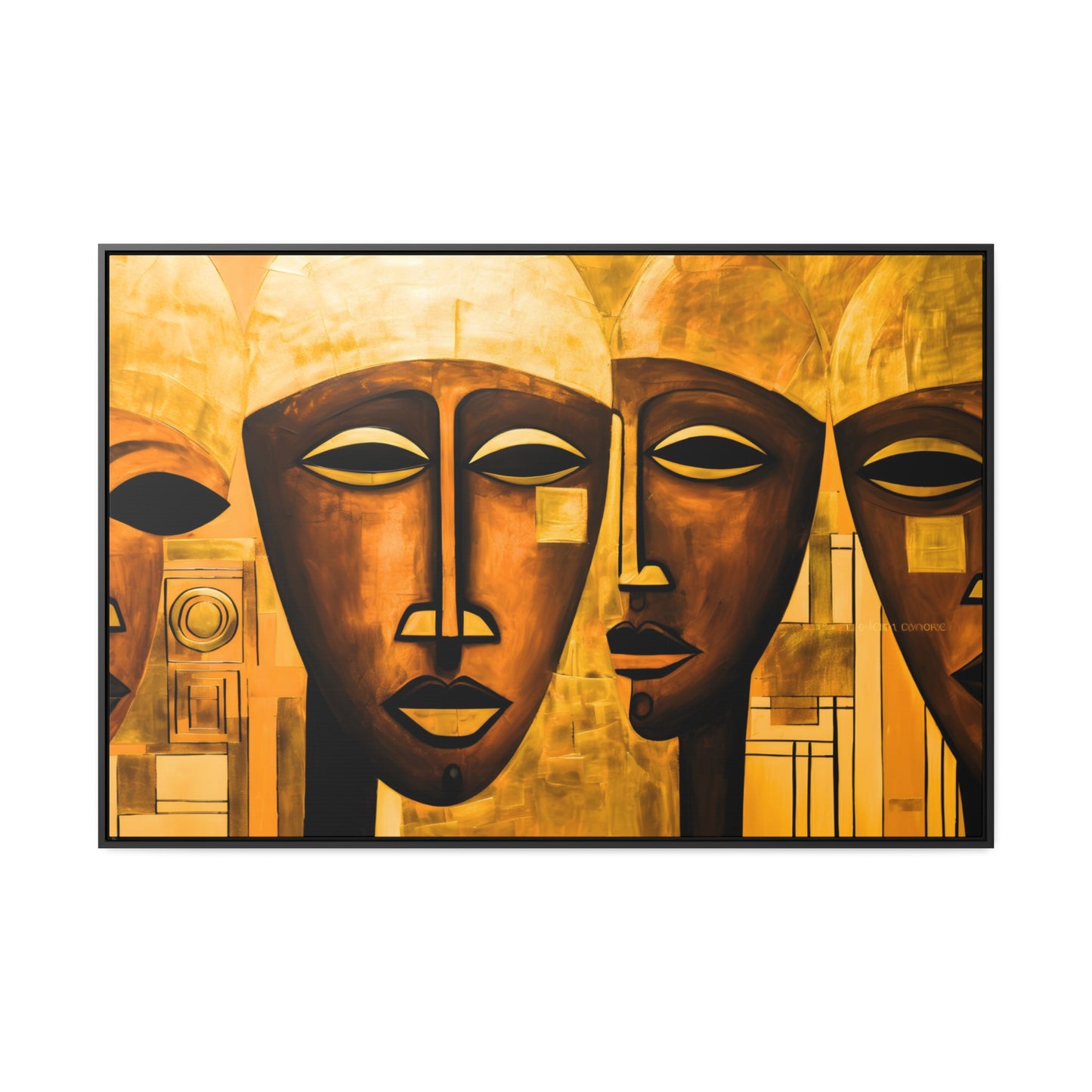 Ancestral Legacy on Ethnic Guise II - Framed Canvas Wall Art