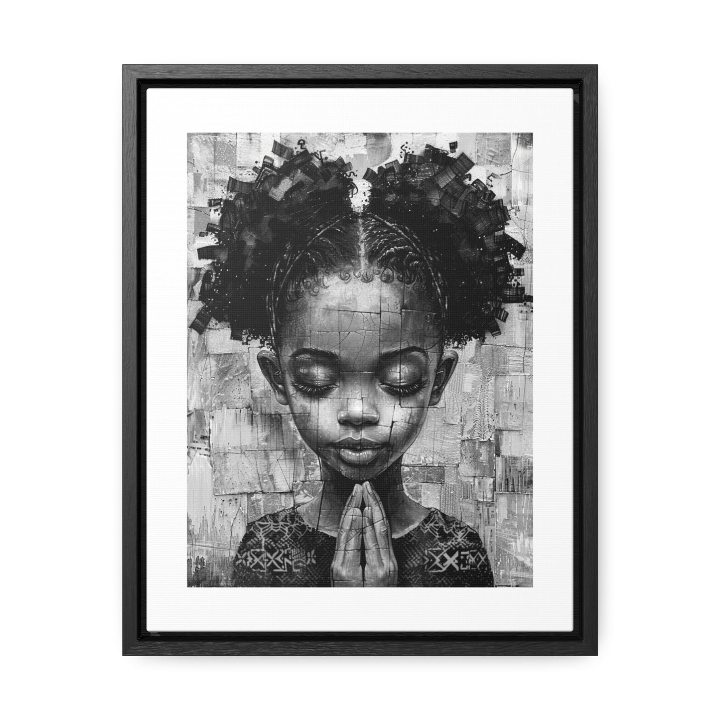 Whispers of Hope - Framed Canvas b&w Wall Art
