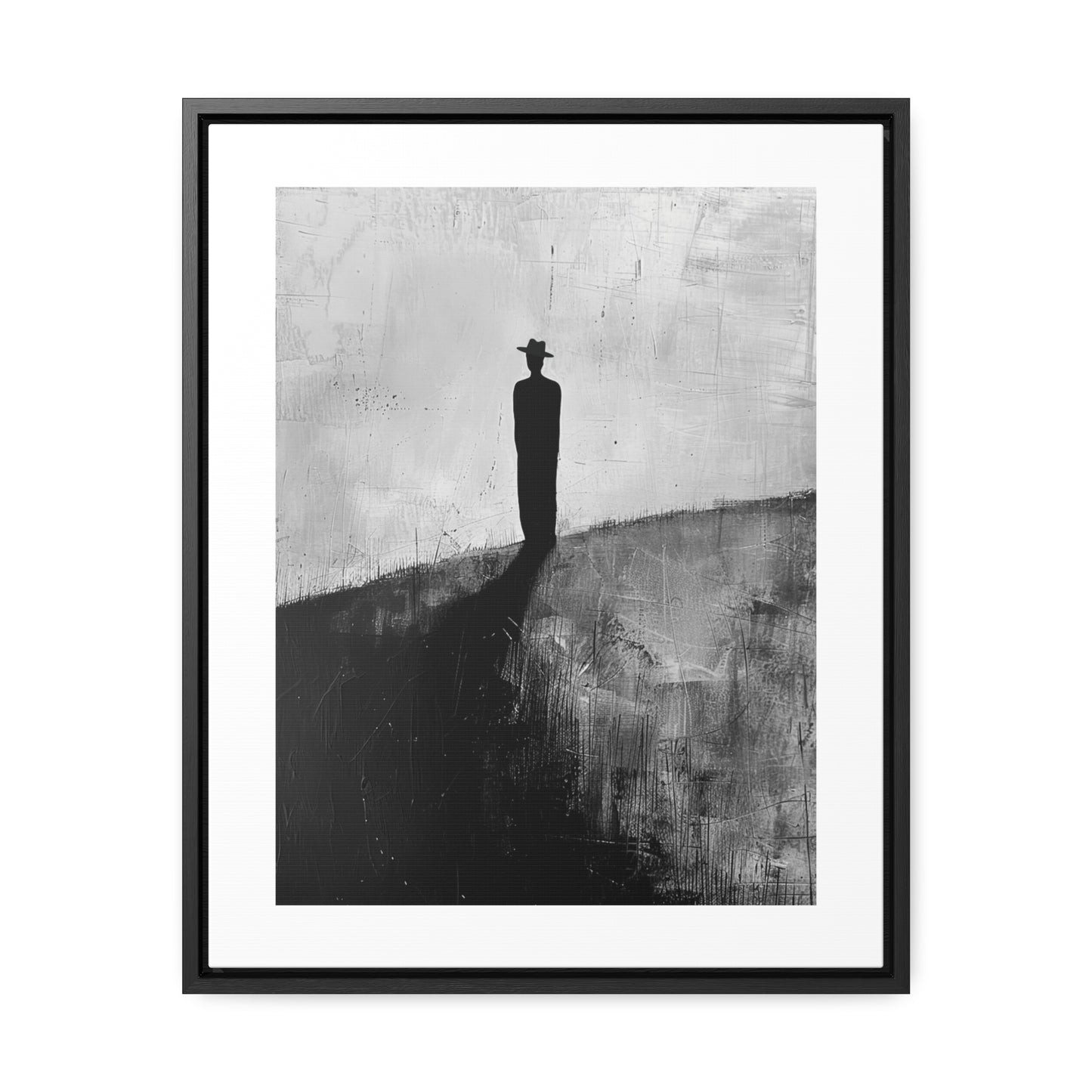 Alone, not Lonely - Framed Canvas Wall b&w Art