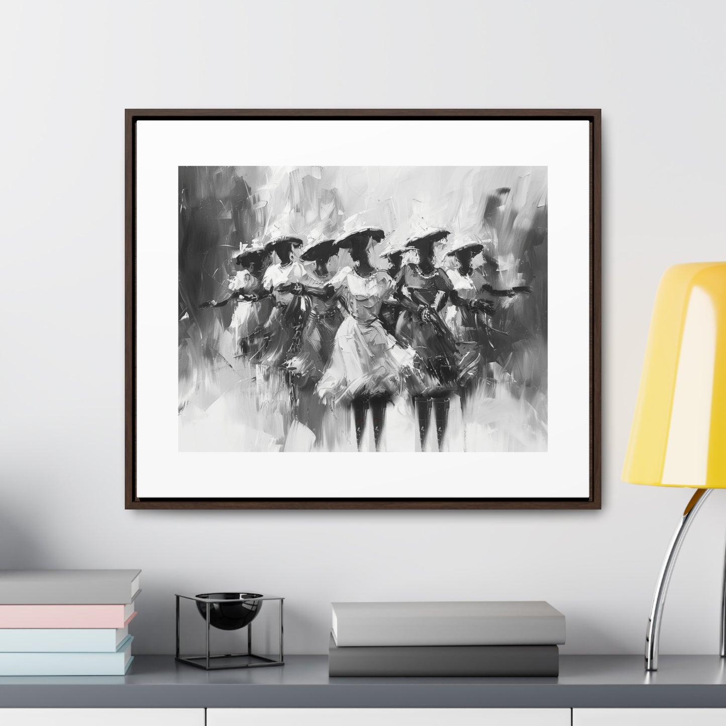 Rhythms of Joy - Framed Canvas b&w Wall Art