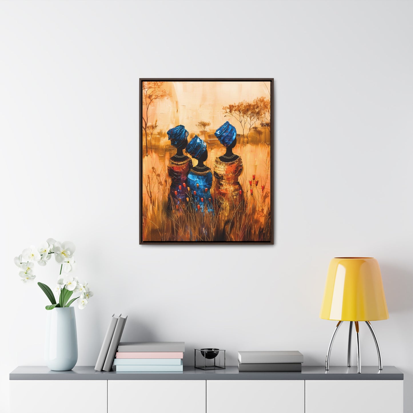 Sisters of the Savannah - Framed Canvas Wall Art