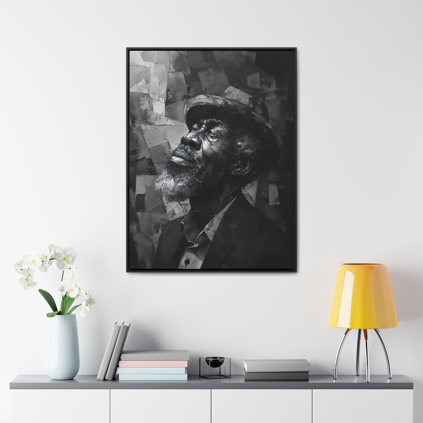 Gratitude's Whisper ተመስገን አምላኬ - Framed Canvas b&w Wall Art