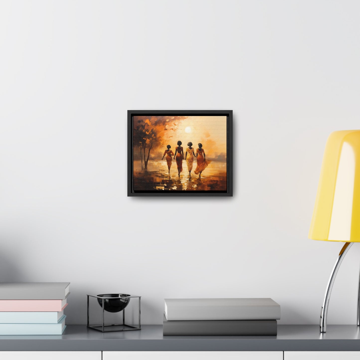 Sunlit Stroll - Framed Canvas Wall Art