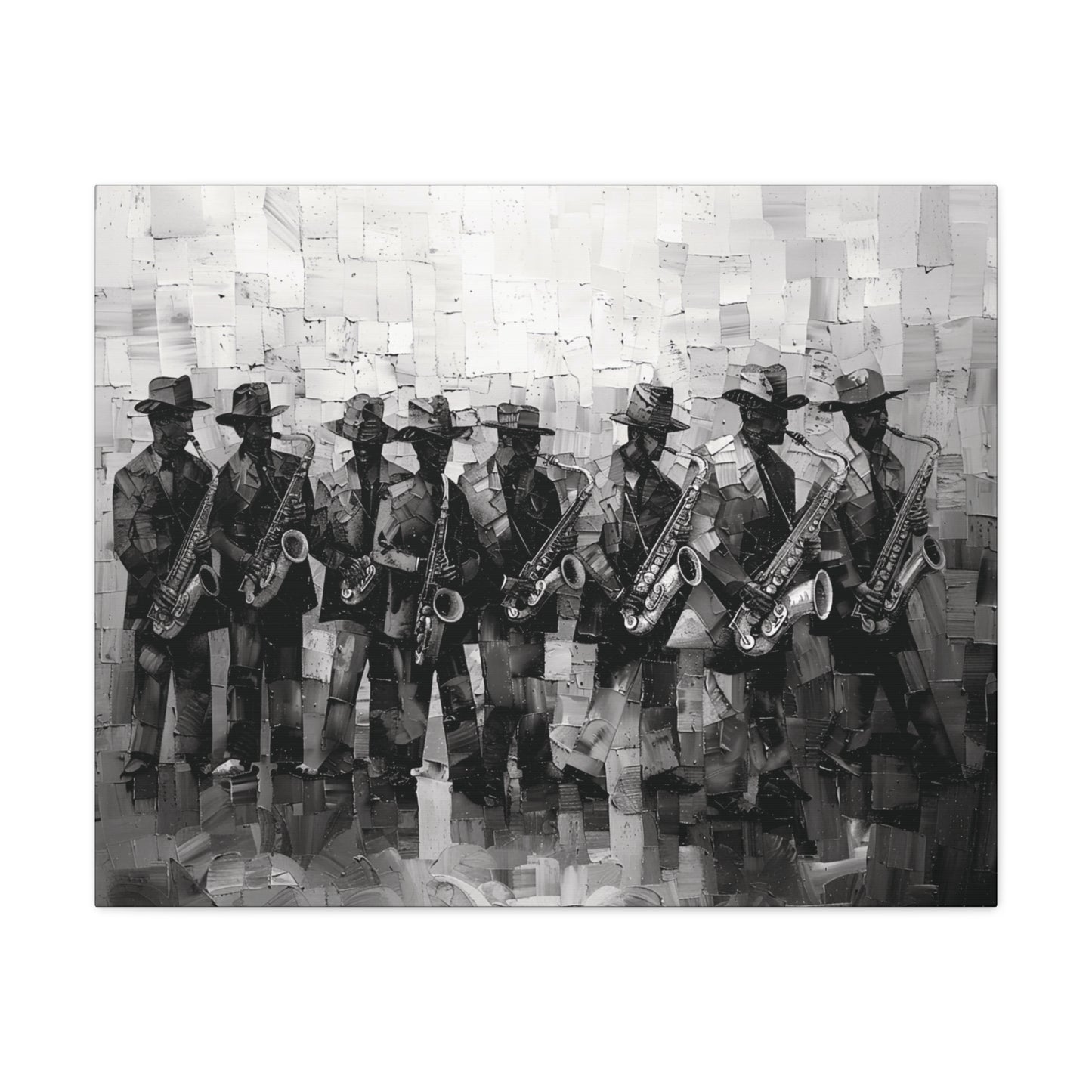 Sax Clan Harmony - Canvas b&w Wall Art