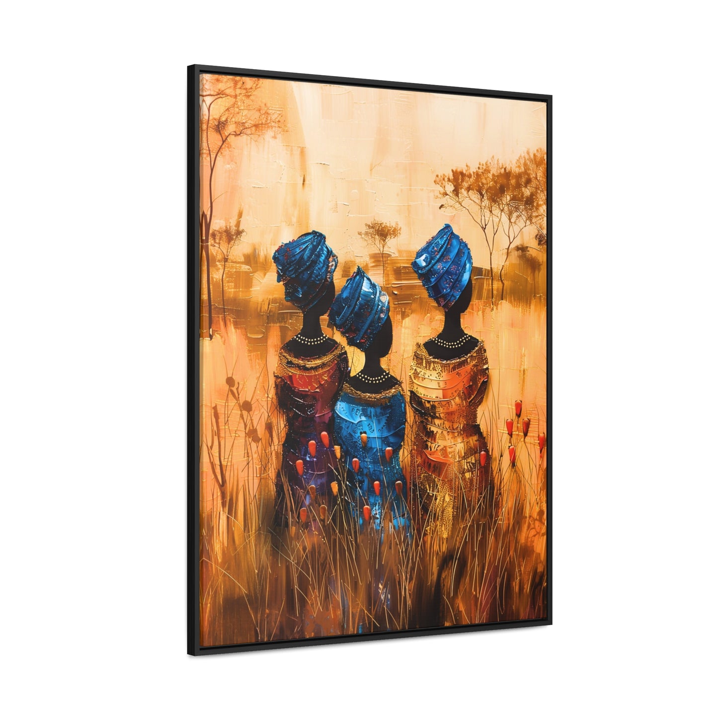 Sisters of the Savannah - Framed Canvas Wall Art