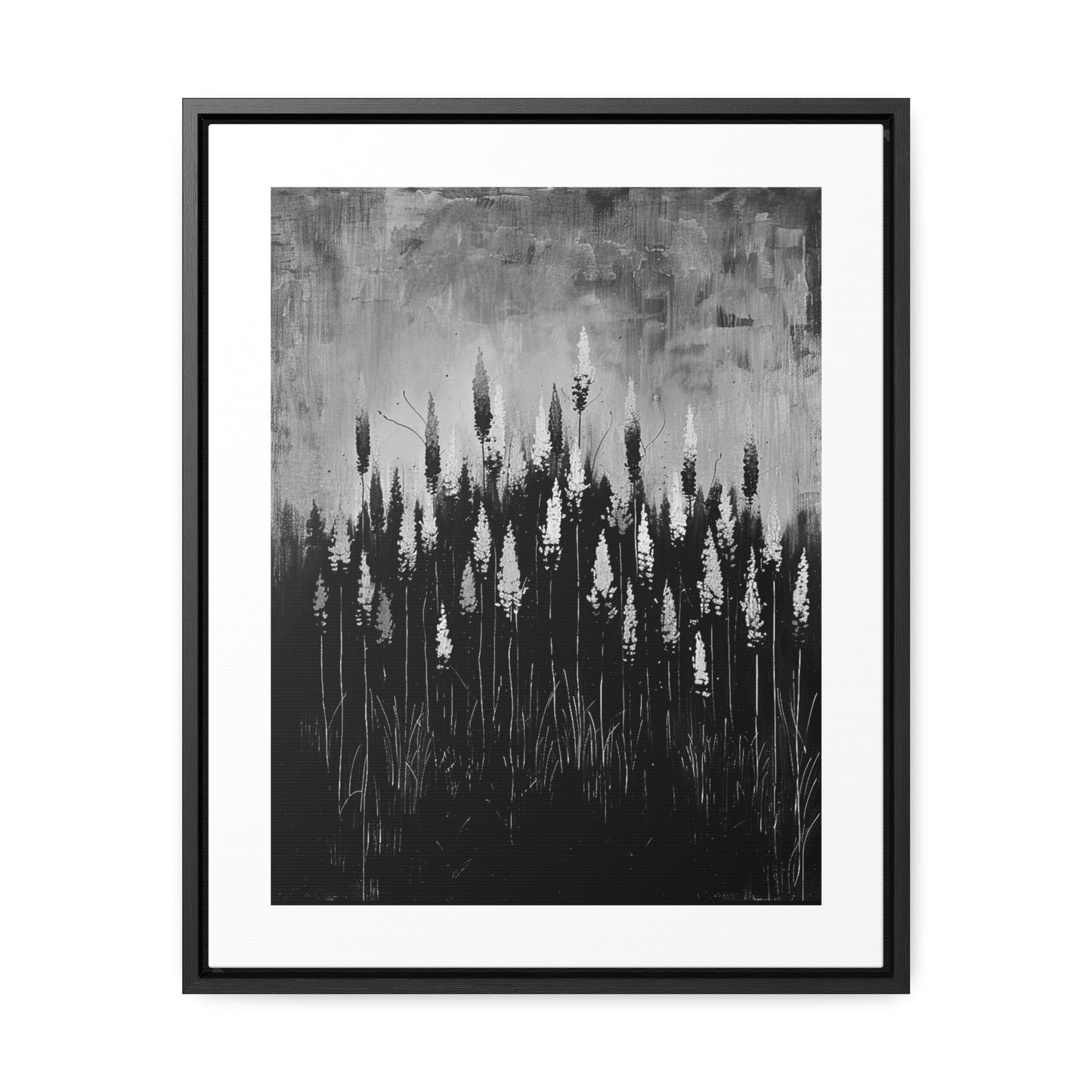 The Calm Before the Bloom - Framed Canvas b&w Wall Art