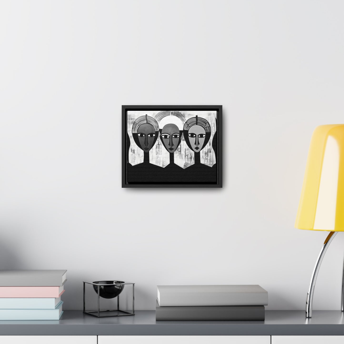 Guardian Angels - Framed Canvas b&w Wall Art