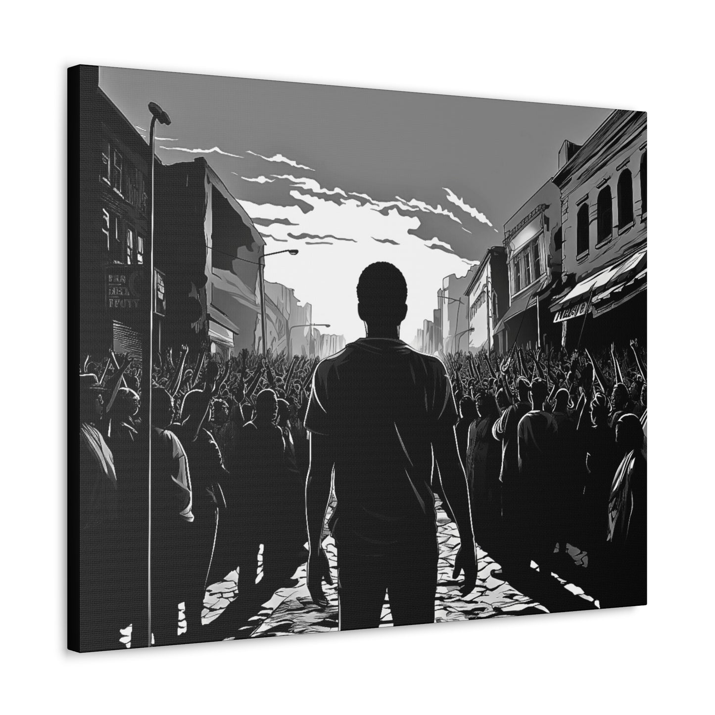 ሳይደፈርስ አይጠራም - Canvas b&w Wall Art