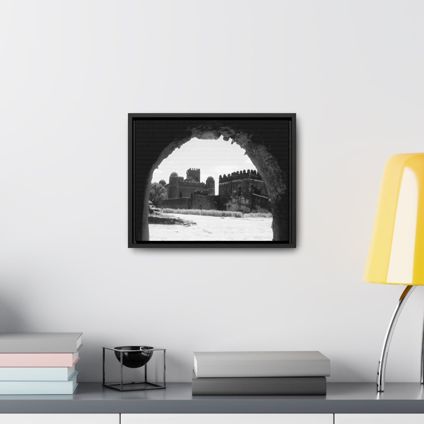 Through the Lion's Jaws - Framed Canvas Photography b&w