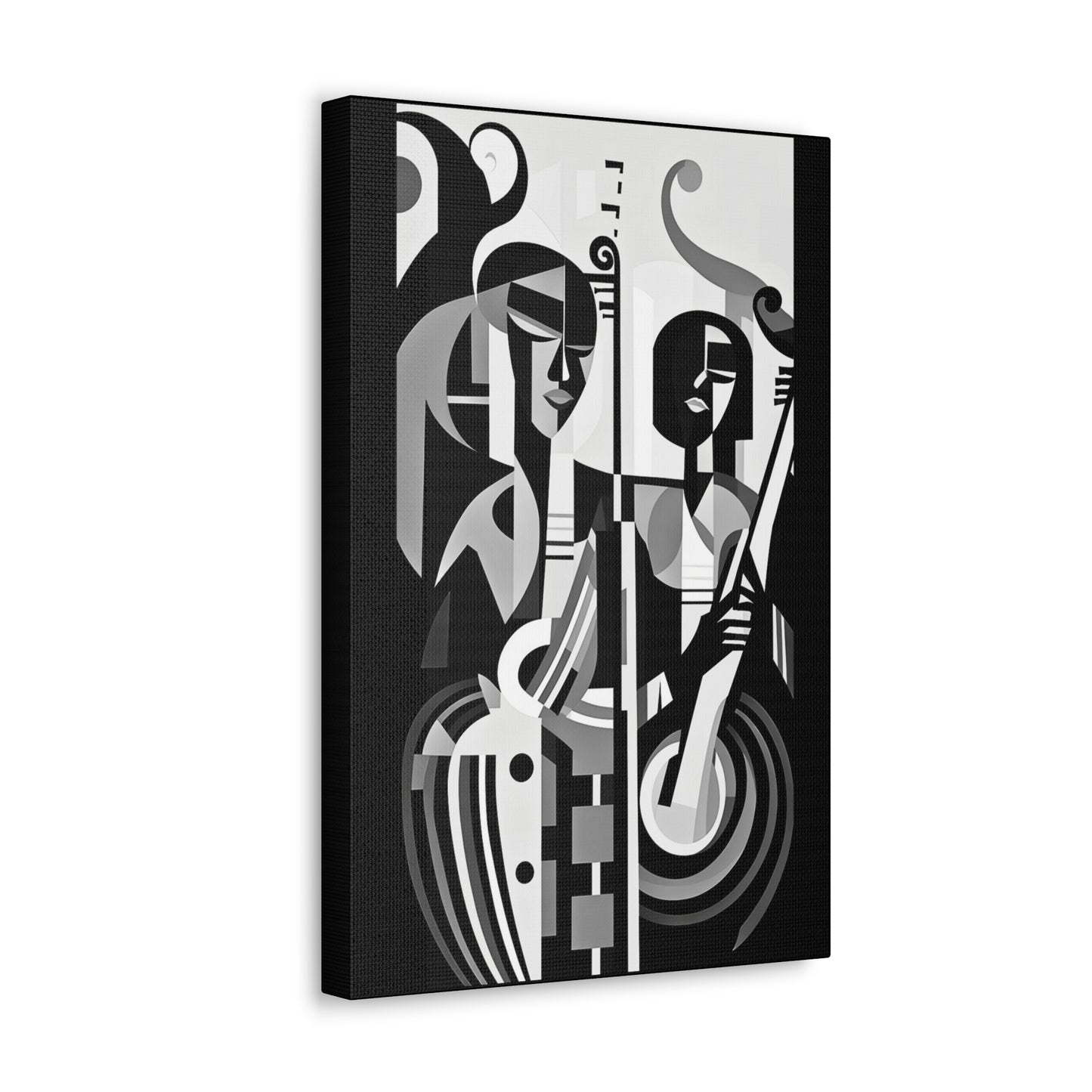 The Melodic Duo - Canvas b&w Wall Art