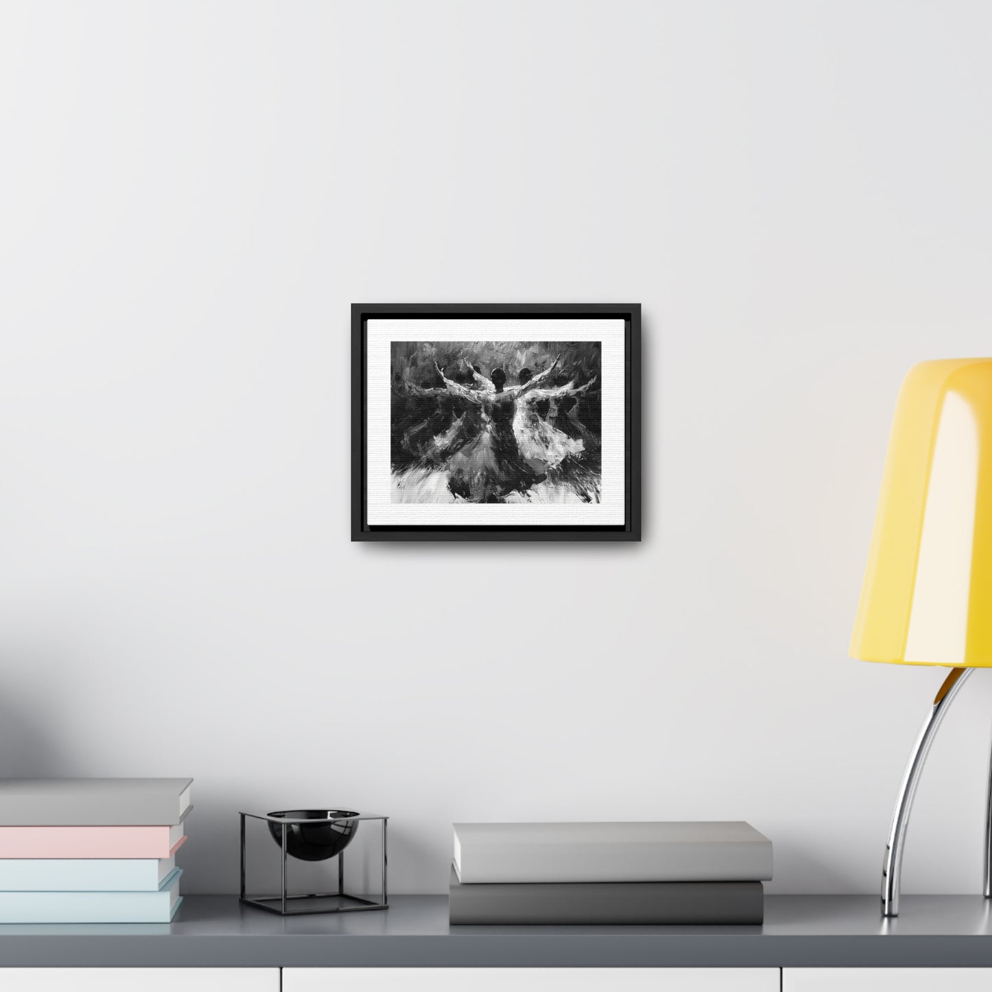 Hearts Wide and Lifted - Framed Canvas b&w Wall Art