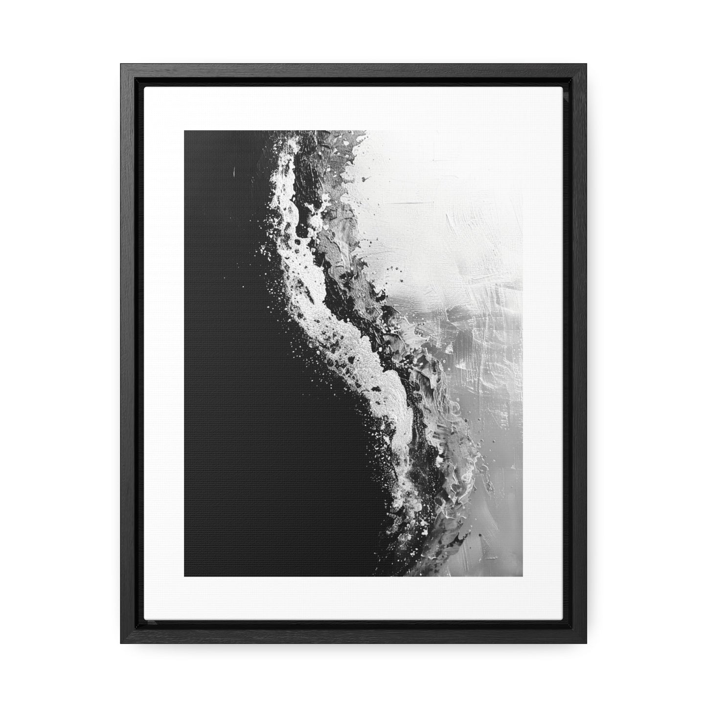 Yin Yang Shore - Framed Canvas b&w Wall Art