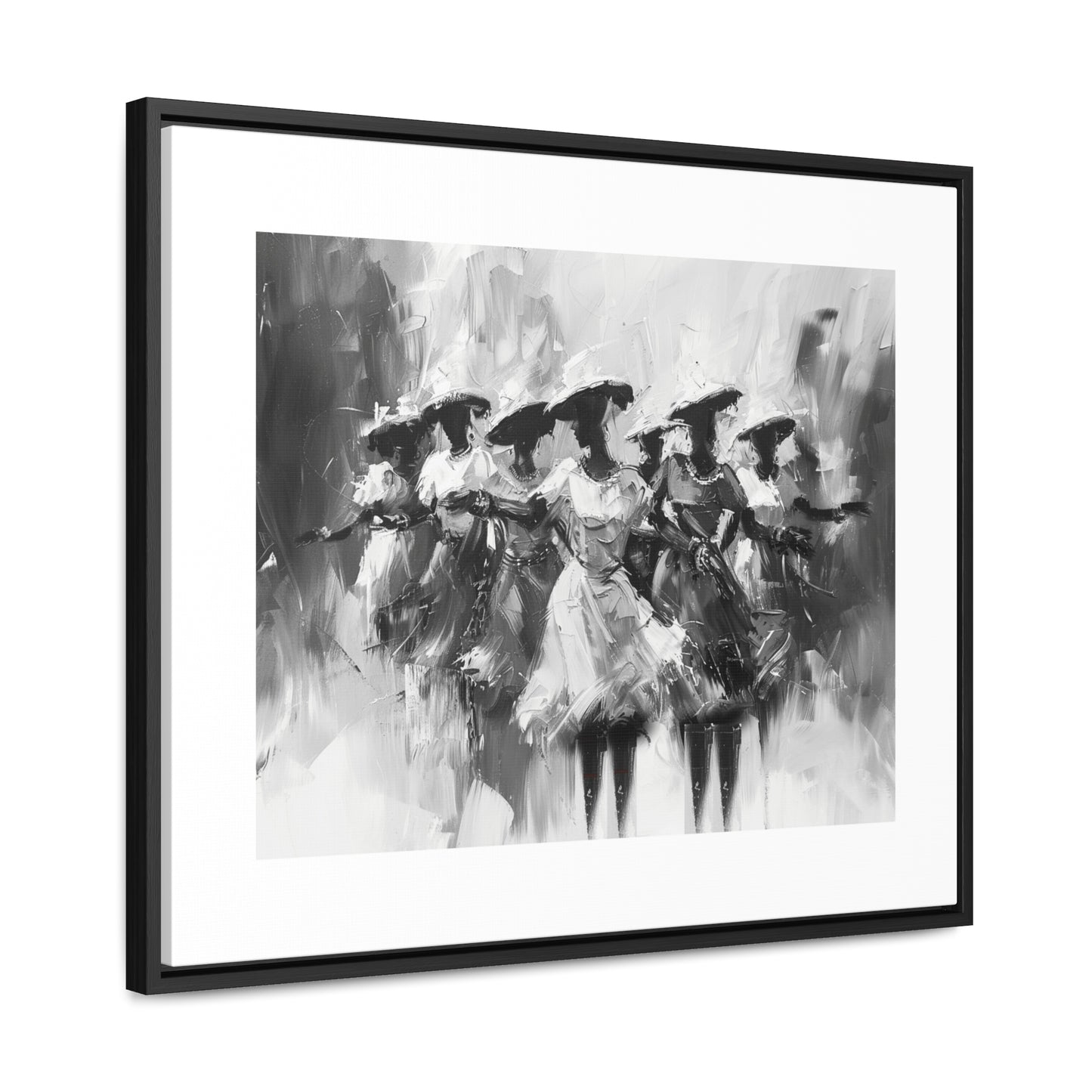 Rhythms of Joy - Framed Canvas b&w Wall Art