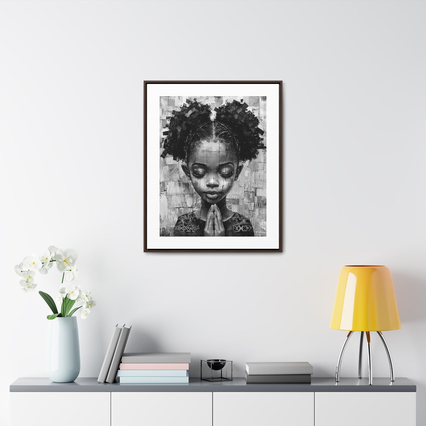 Whispers of Hope - Framed Canvas b&w Wall Art