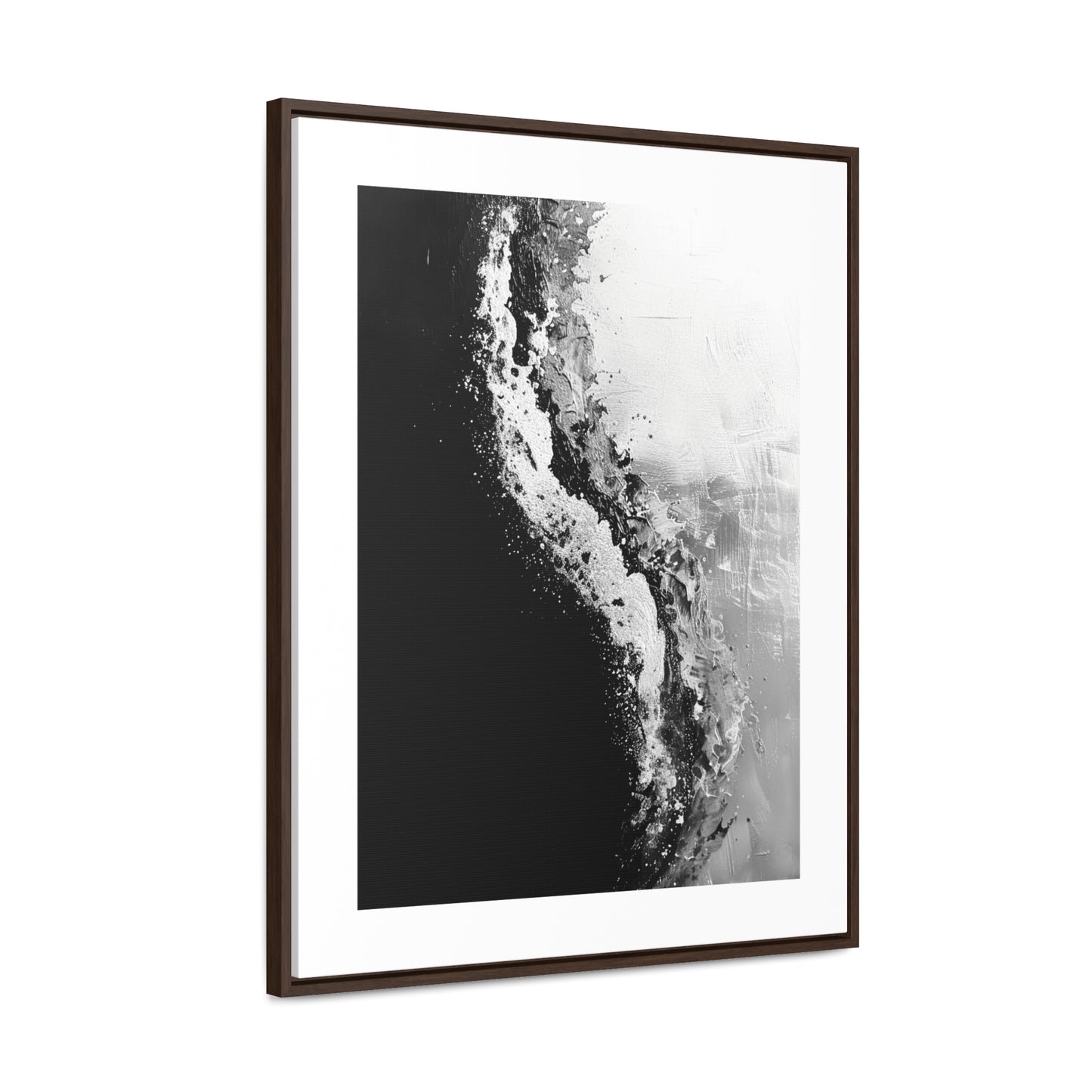 Yin Yang Shore - Framed Canvas b&w Wall Art