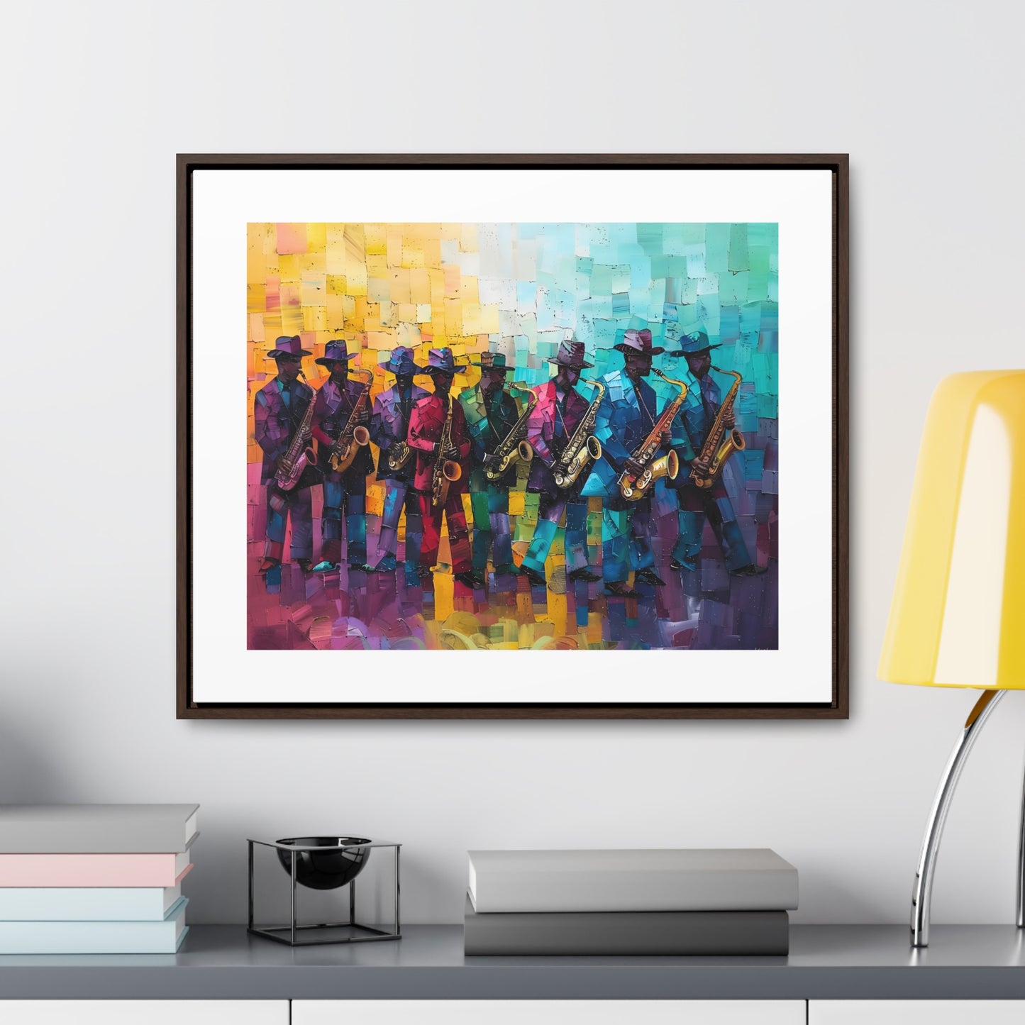 Sax Clan Harmony - Framed Canvas Wall Art