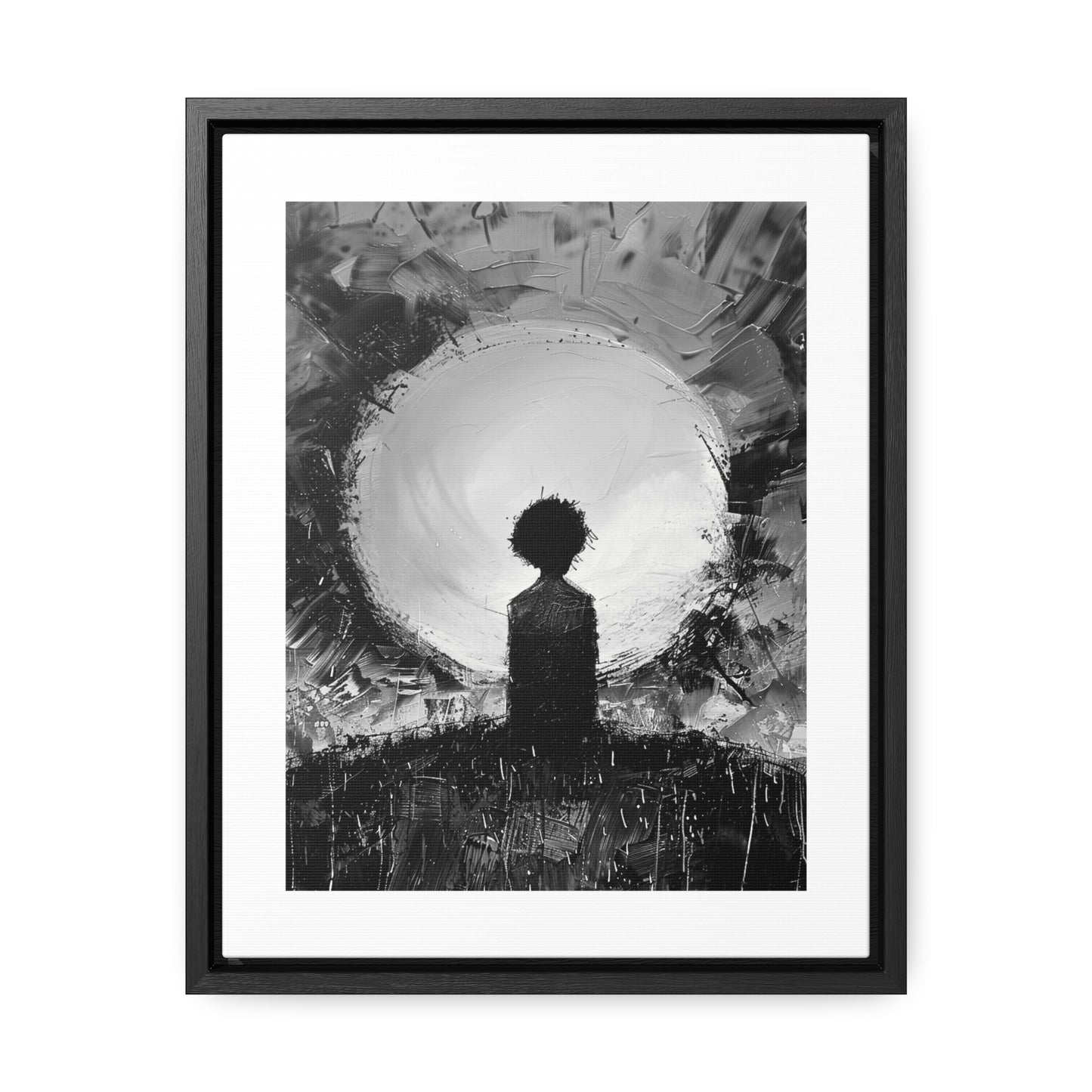 A Dawn of Promise - Framed Canvas b&w Wall Art