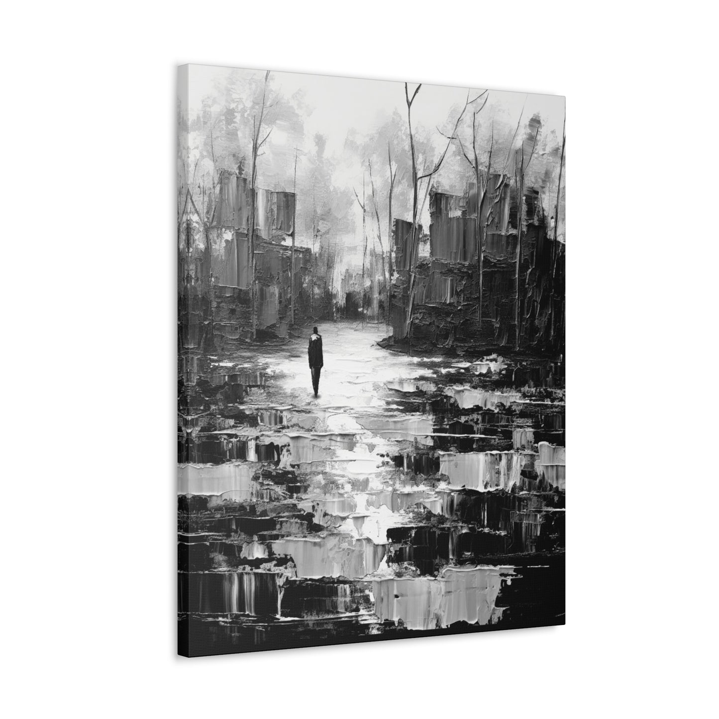 Solitude's Wisdom - Canvas b&w Wall Art