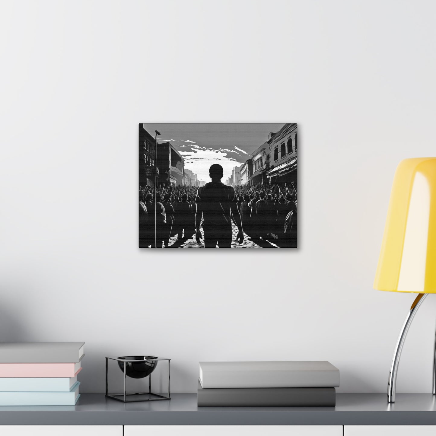 ሳይደፈርስ አይጠራም - Canvas b&w Wall Art