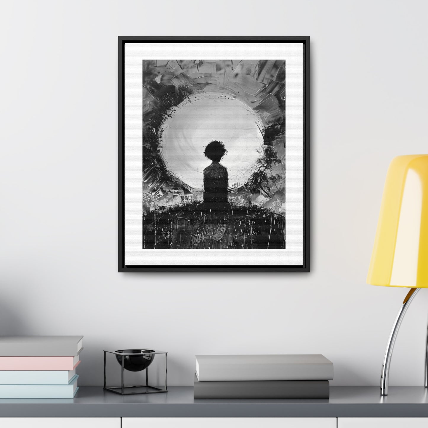 A Dawn of Promise - Framed Canvas b&w Wall Art