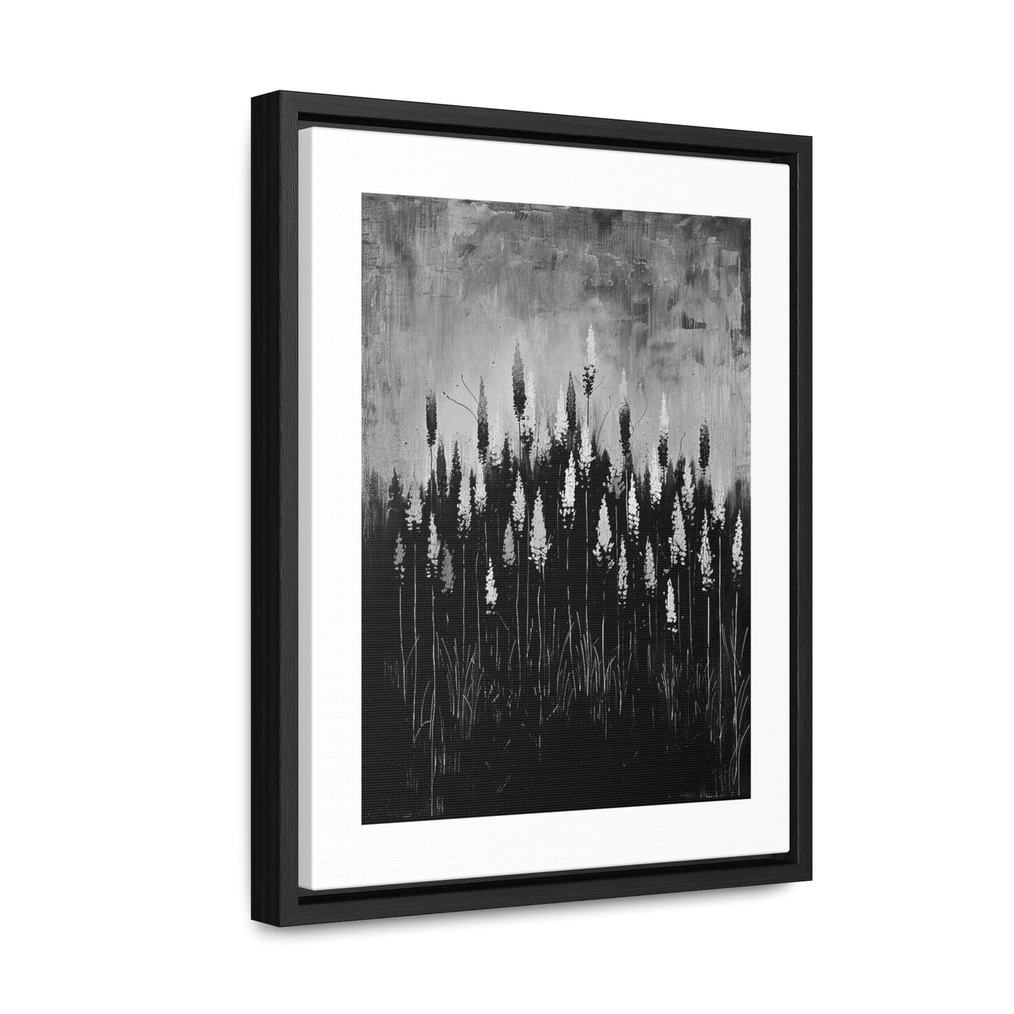 The Calm Before the Bloom - Framed Canvas b&w Wall Art