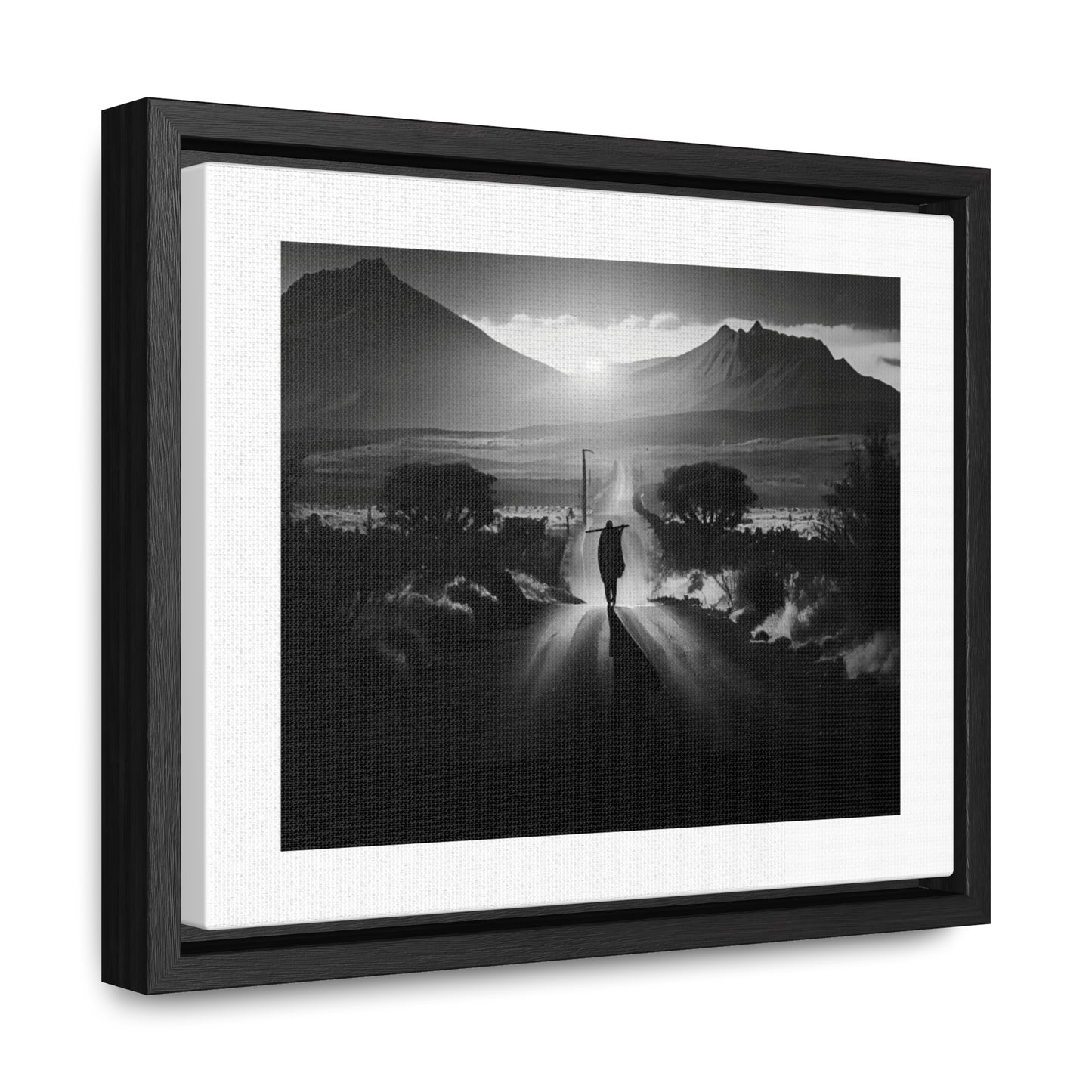'Not without purpose' - Framed Canvas b&w Wall Art